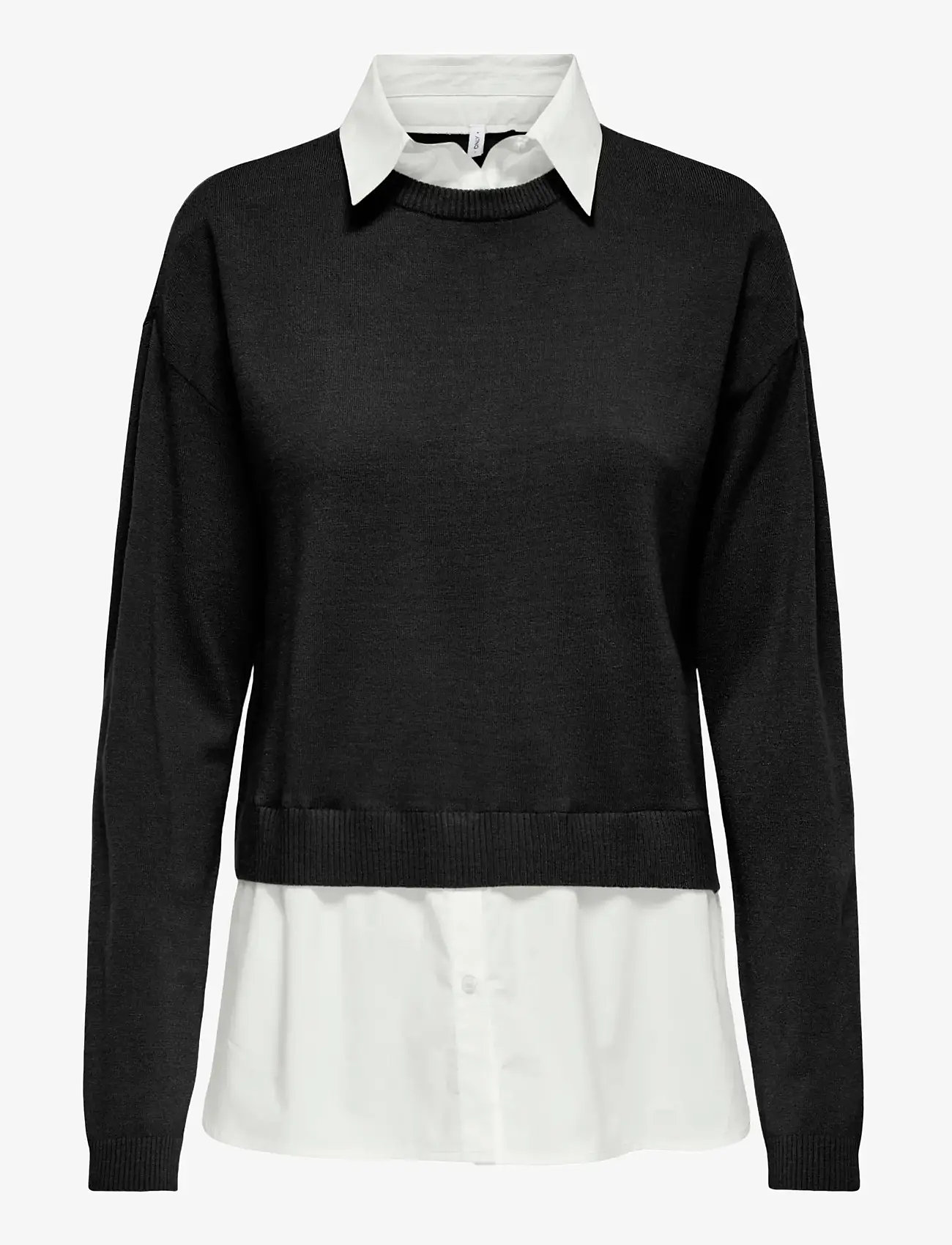 ONLY - ONLPAYSON LS MIX PULLOVER KNT - höstkläder - black - 0