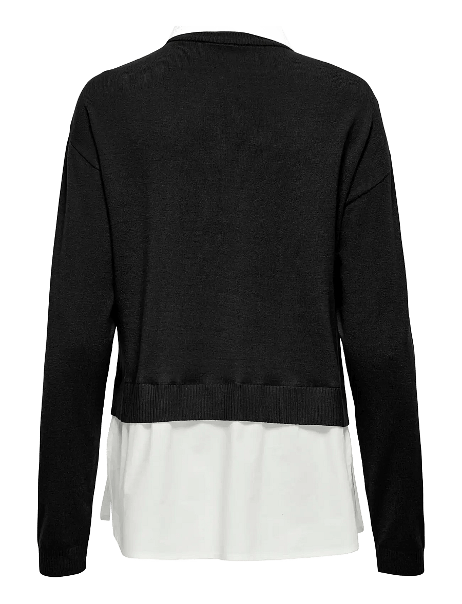 ONLY - ONLPAYSON LS MIX PULLOVER KNT - striktrøjer - black - 1