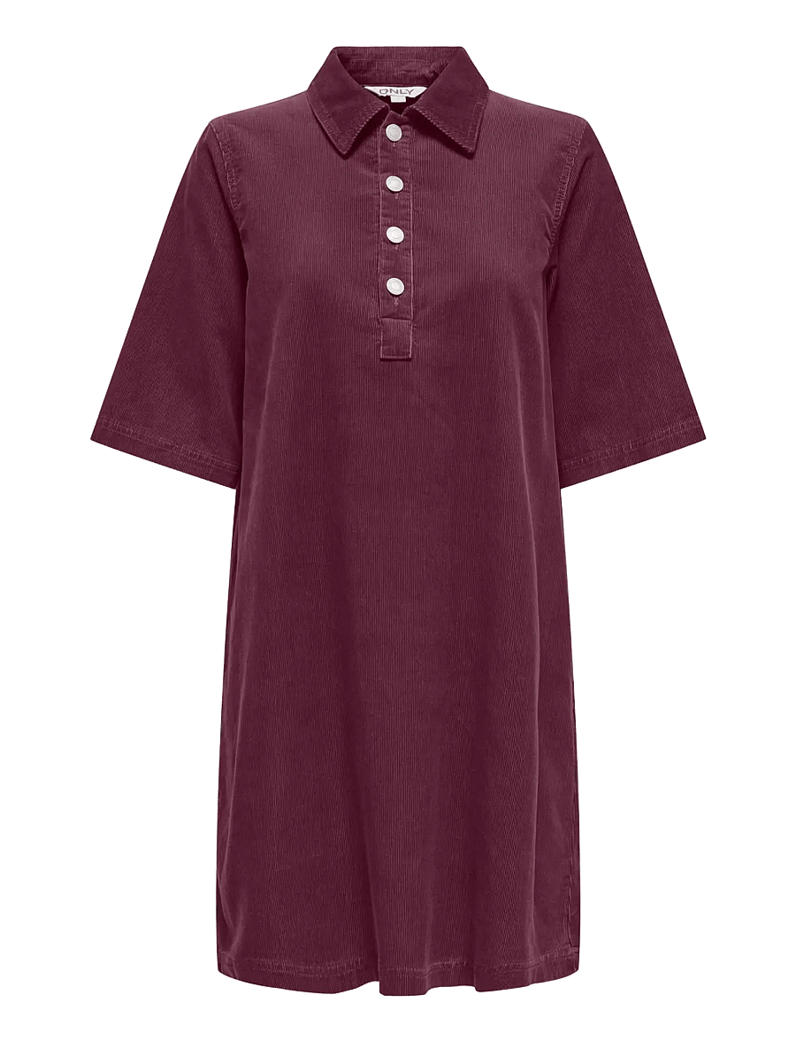 ONLY - ONLGRY-NESSA S/S CORD DRESS PNT - hemdkleider - fig - 0