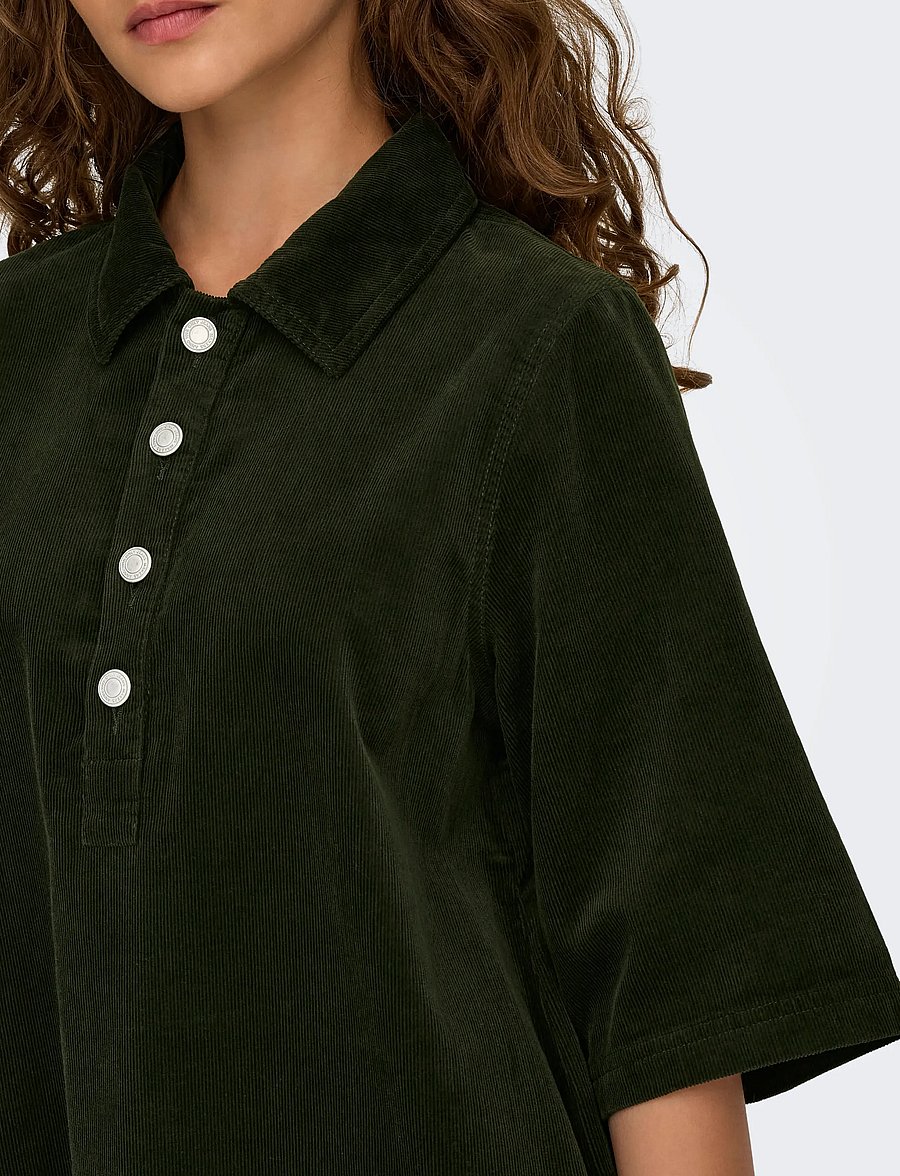 ONLY - ONLGRY-NESSA S/S CORD DRESS PNT - särkkleidid - rosin - 5