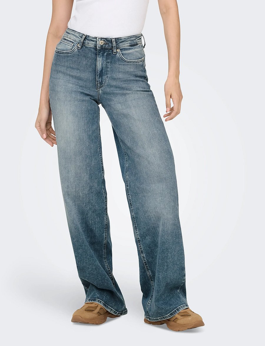 ONLY - ONLMADISON BLUSH HW WIDE DNM REA570 NOOS - wide leg jeans - special blue grey denim - 0