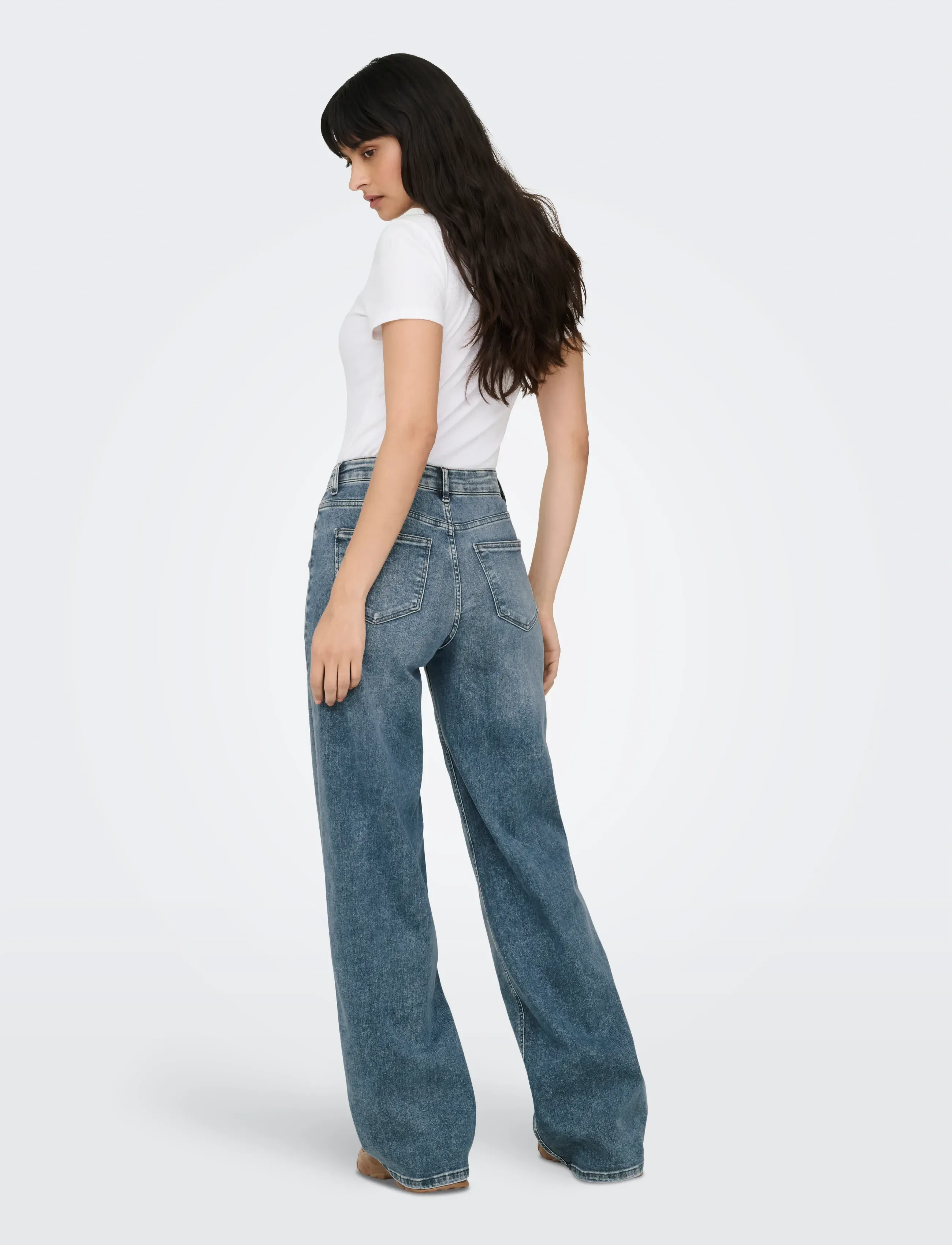 ONLY - ONLMADISON BLUSH HW WIDE DNM REA570 NOOS - wide leg jeans - special blue grey denim - 3