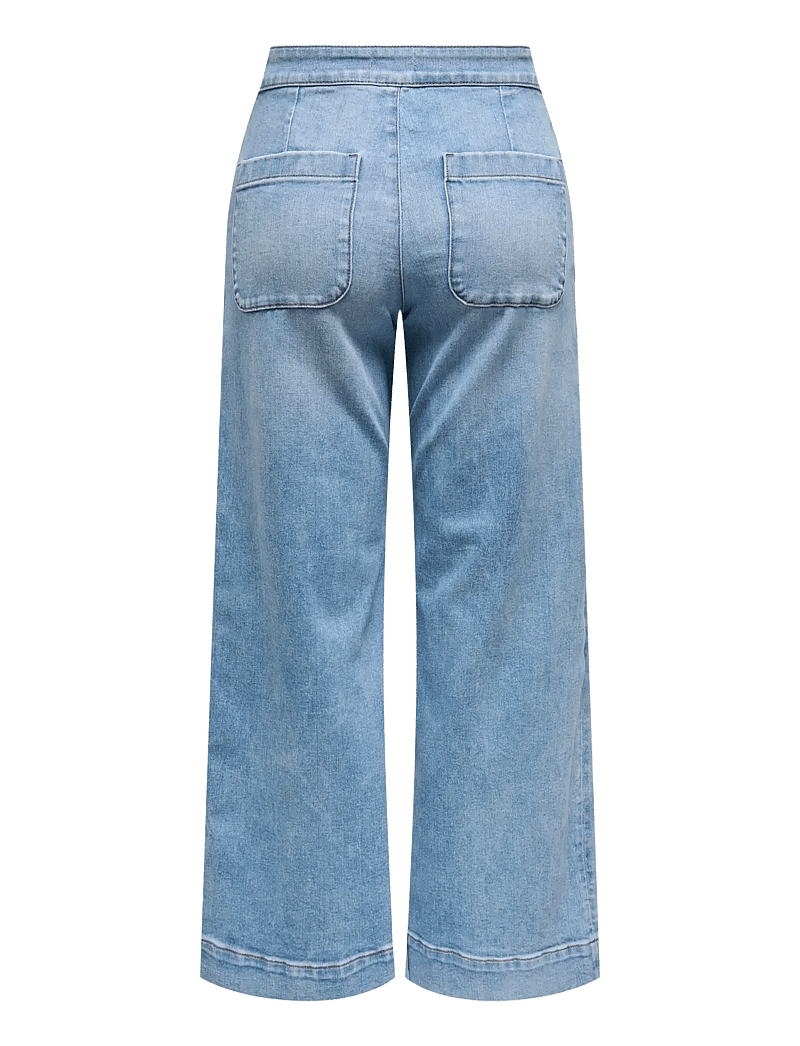 ONLY - ONLMADISON HW BUTTON WIDE DNM GEN223NOOS - brede jeans - light blue denim - 2
