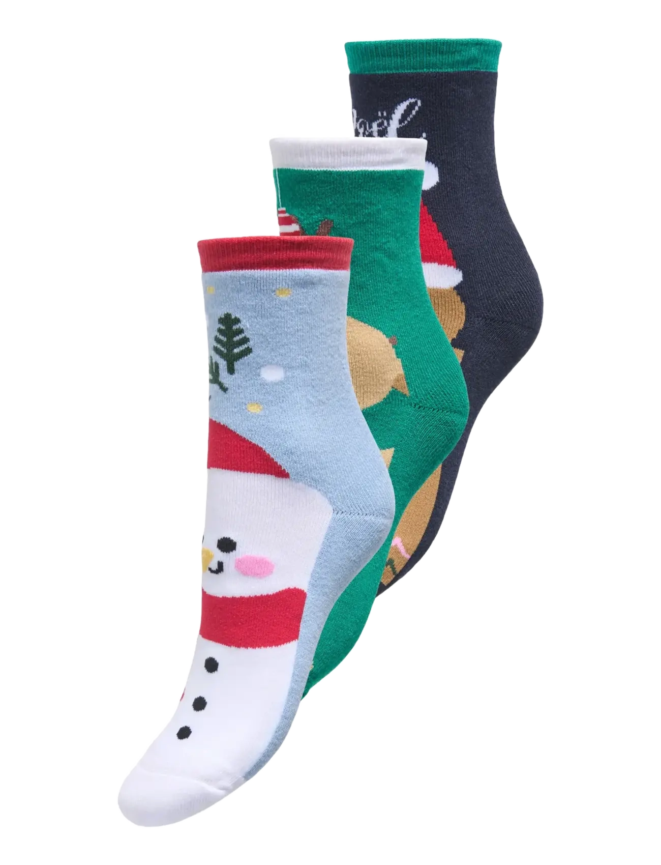 ONLY ONLCHRISTMAS HEAVY 3-PACK SOCK ACC - Ankle socks - CLOUD DANCER / blue