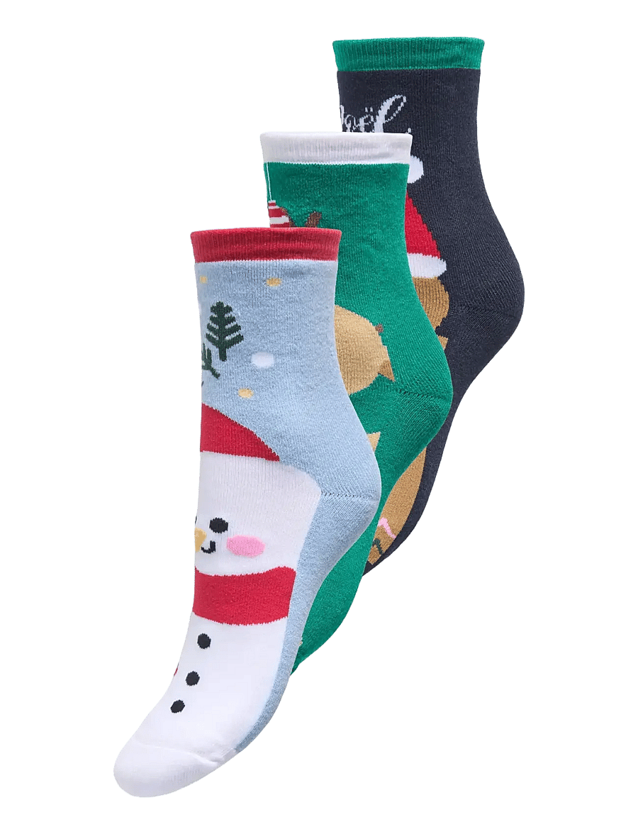 ONLY - ONLCHRISTMAS HEAVY 3-PACK SOCK ACC - cloud dancer - 0
