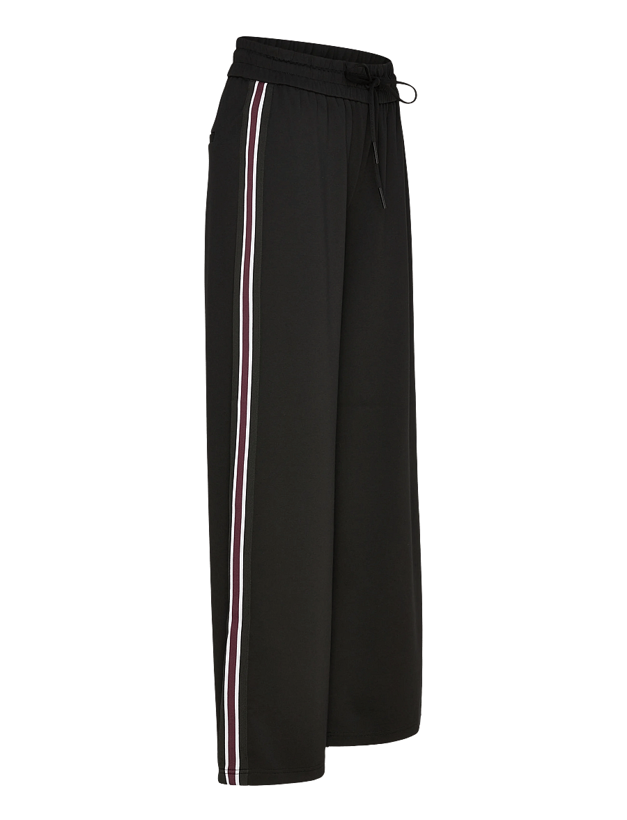 ONLY - ONLPOPTRASH-TADIA MW X-WIDE TAPE PNT - hosen mit weitem bein - black - 4