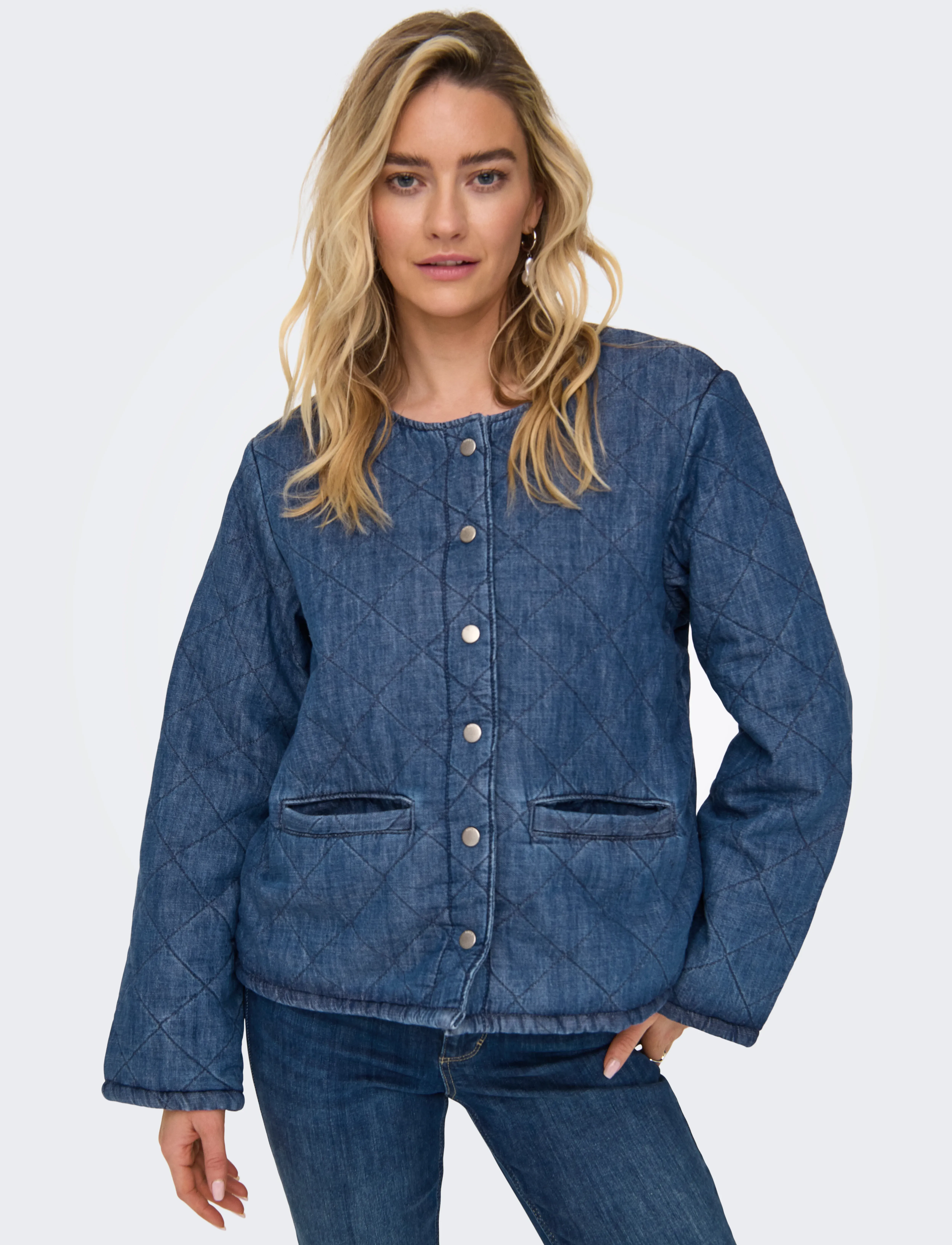 ONLY - ONLROSA L/S QUILT DNM JACKET AKM - medium blue denim - 5