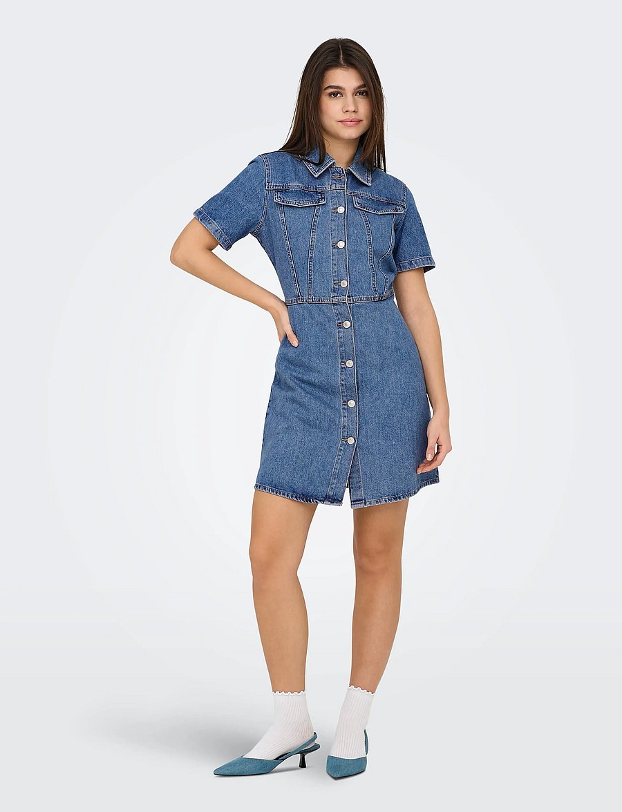 ONLY - ONLMALIA S/S DNM DRESS AKM - hemdkleider - medium blue denim - 4