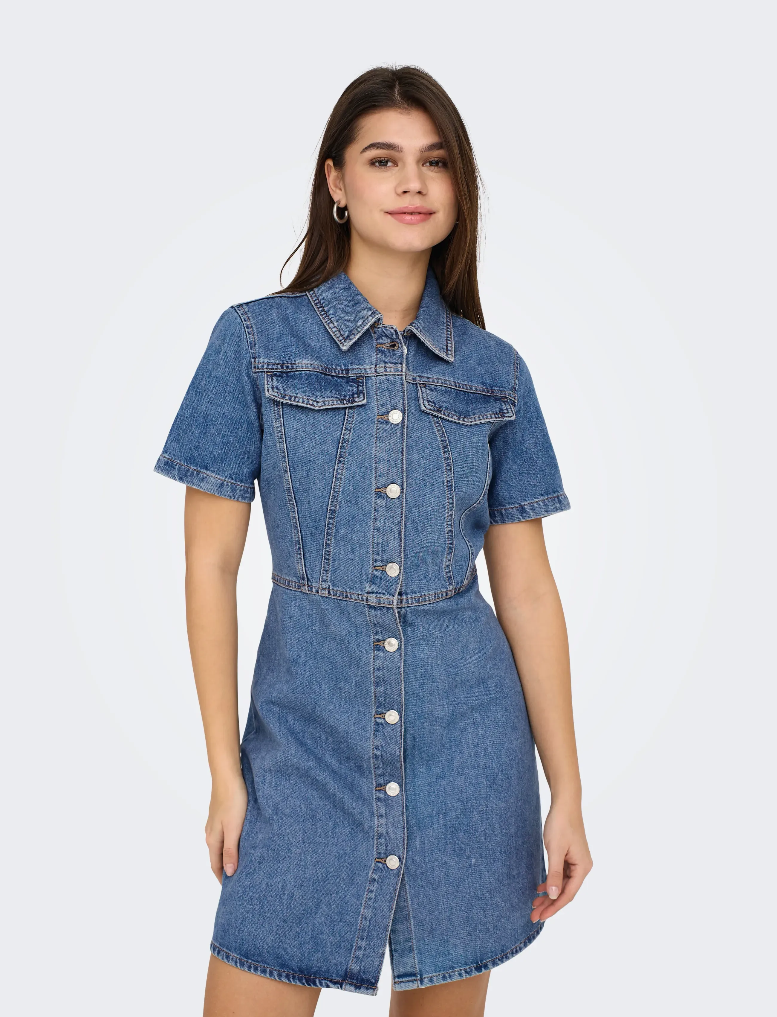ONLY - ONLMALIA S/S DNM DRESS AKM - robes chemises - medium blue denim - 5