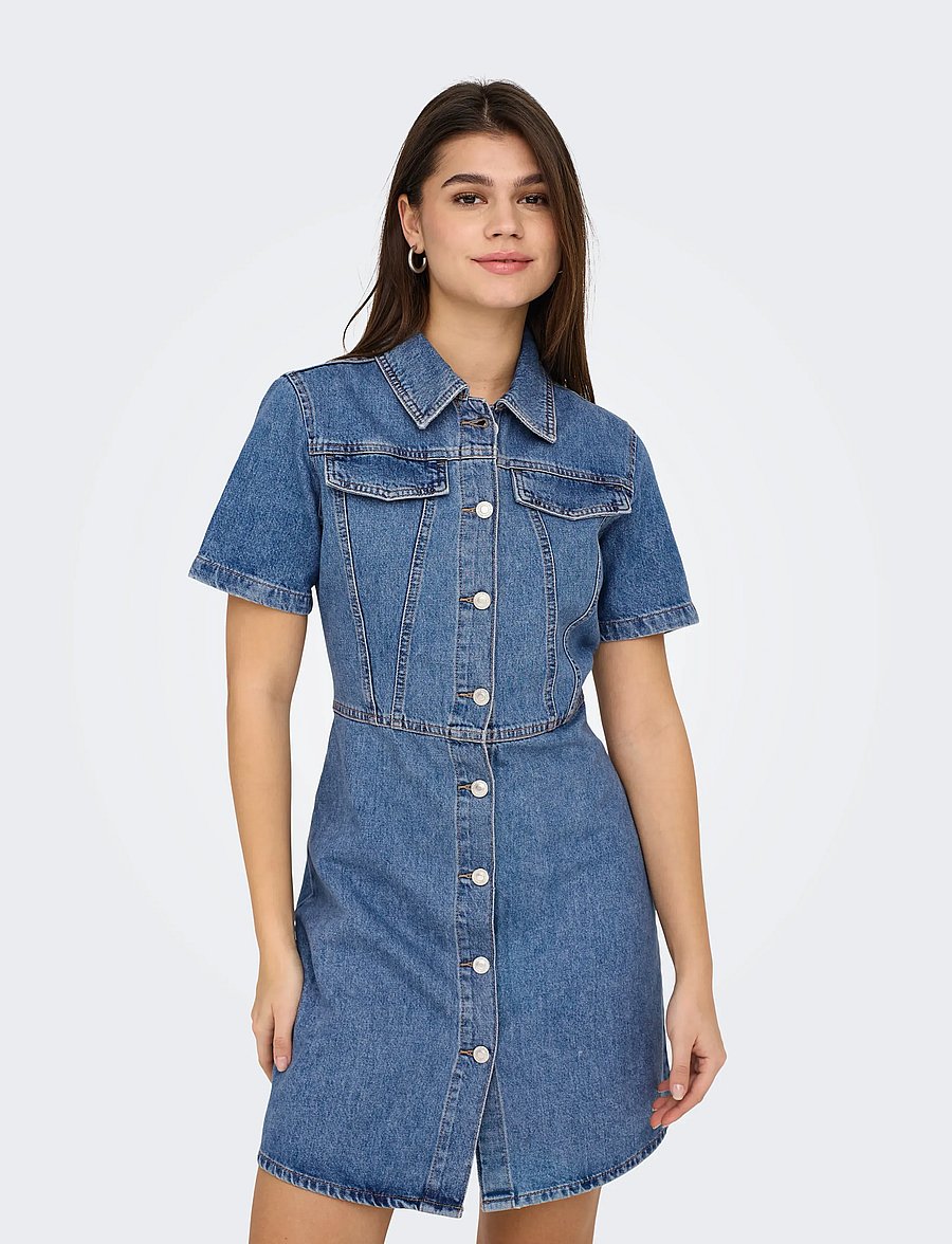 ONLY - ONLMALIA S/S DNM DRESS AKM - hemdkleider - medium blue denim - 5
