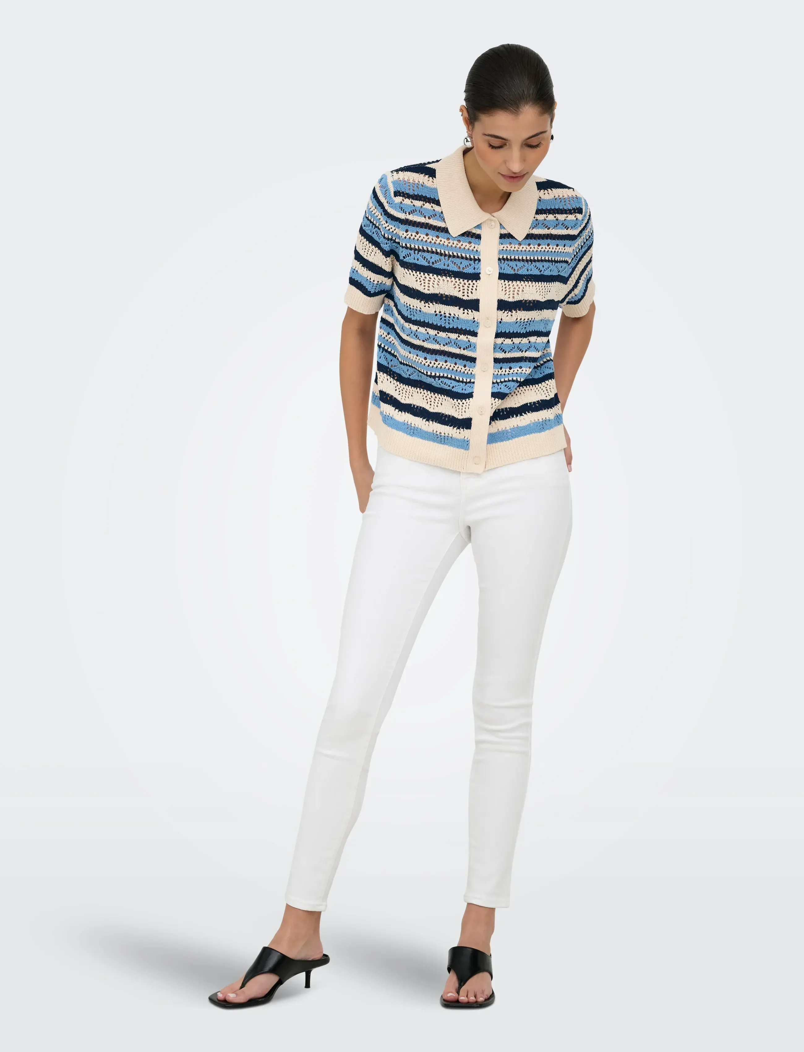 Onllula Polo S/S Cardigan Knt Noos 3