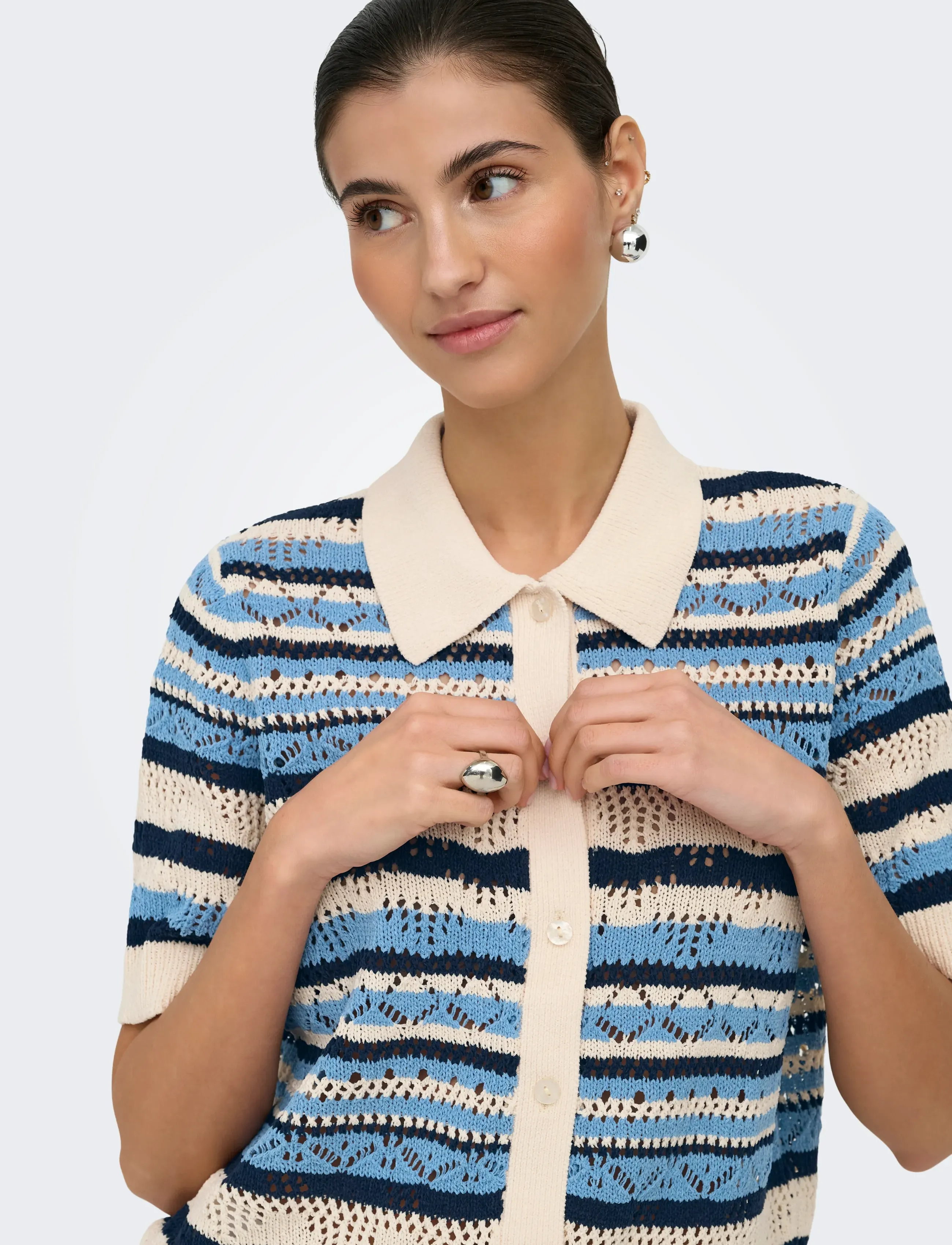 Onllula Polo S/S Cardigan Knt Noos 4