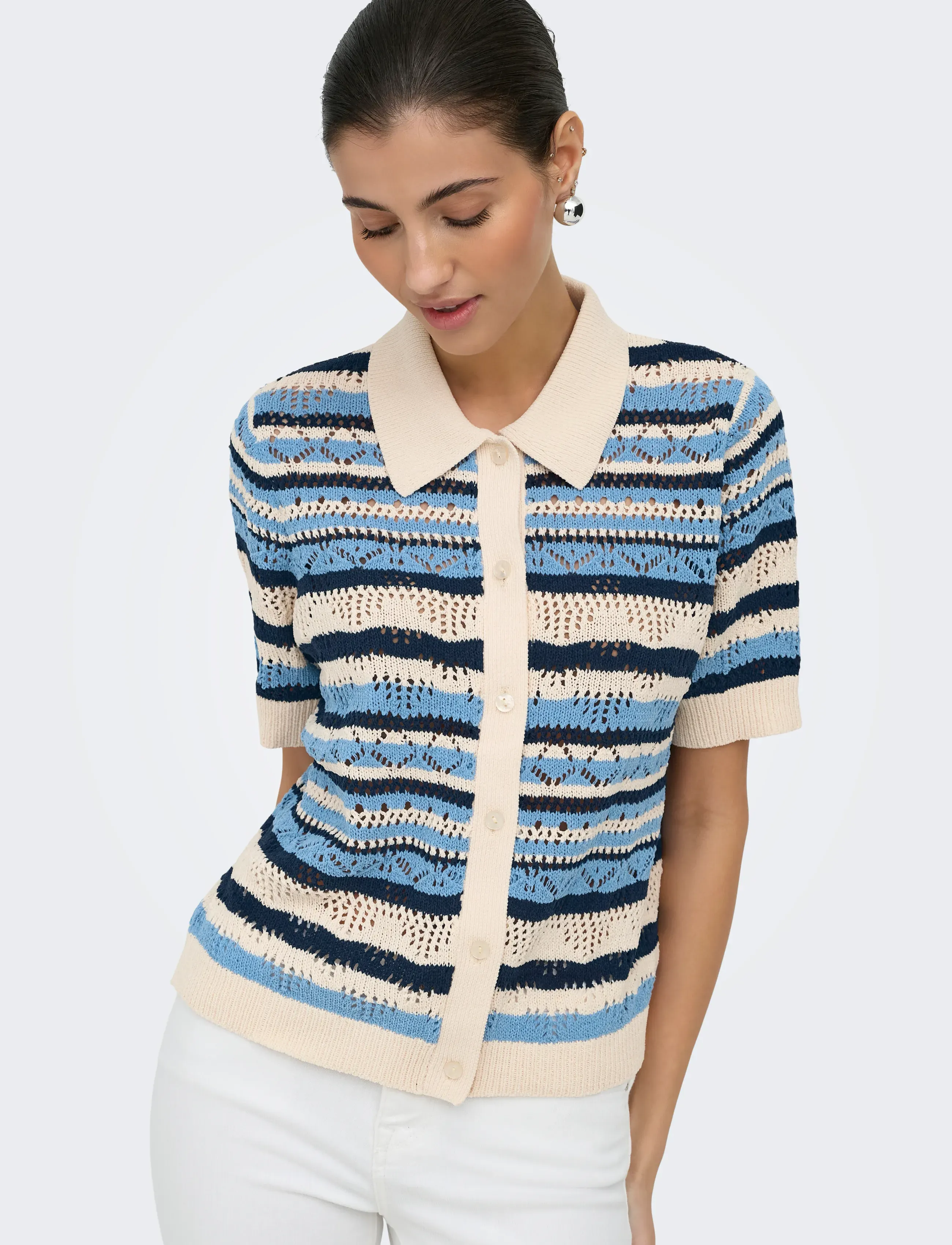 Onllula Polo S/S Cardigan Knt Noos 6