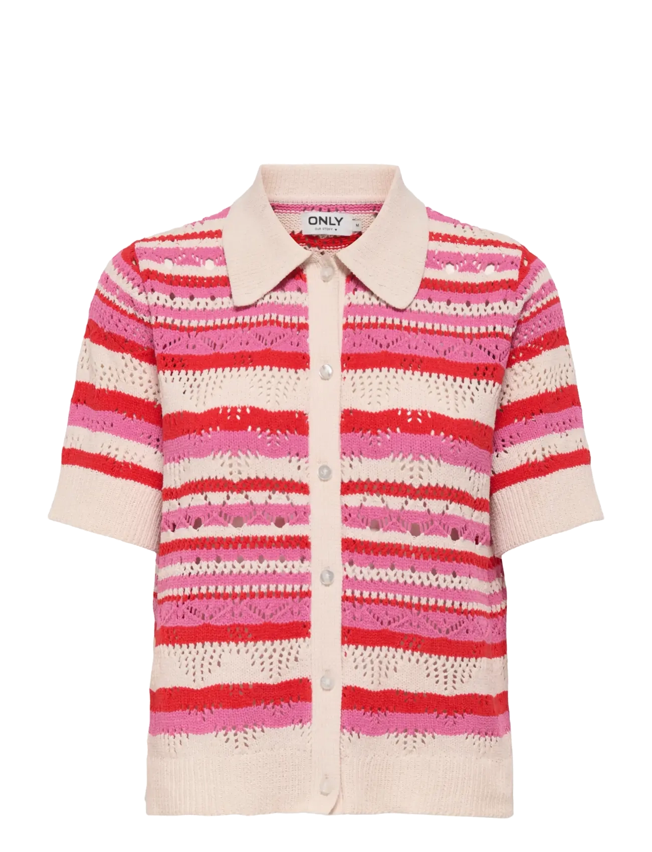ONLY ONLLULA POLO S/S CARDIGAN KNT NOOS - Strik - HIGH RISK RED / red