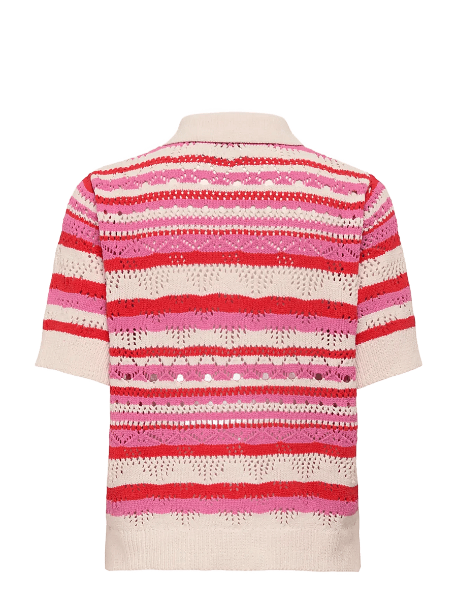 ONLY - ONLLULA POLO S/S CARDIGAN KNT NOOS - strickjacken - high risk red - 2