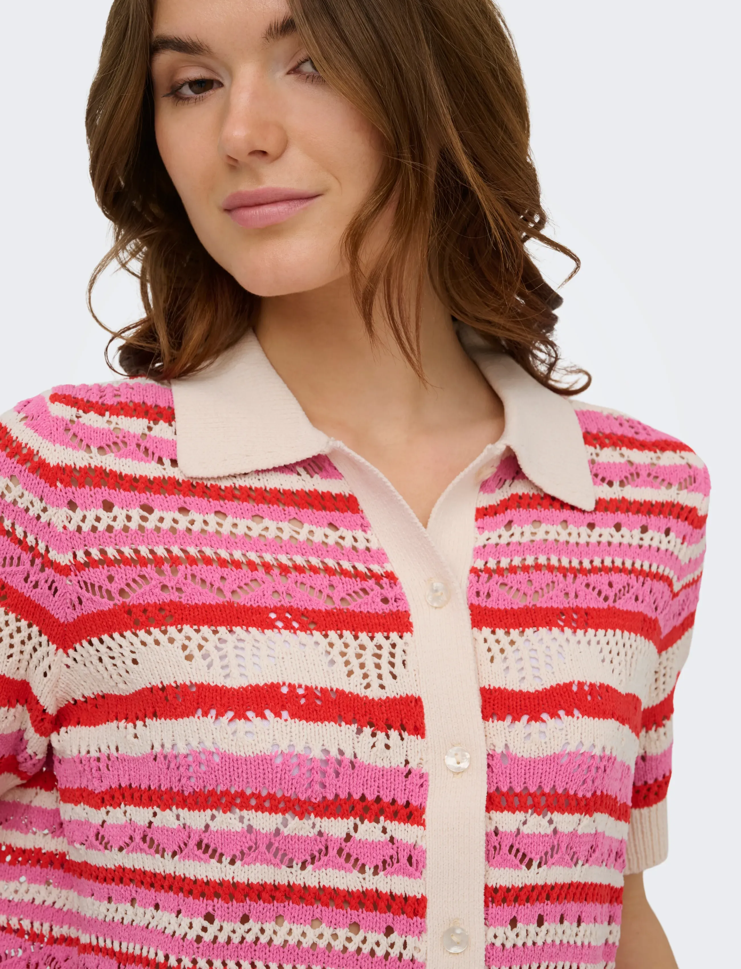 Onllula Polo S/S Cardigan Knt Noos 4
