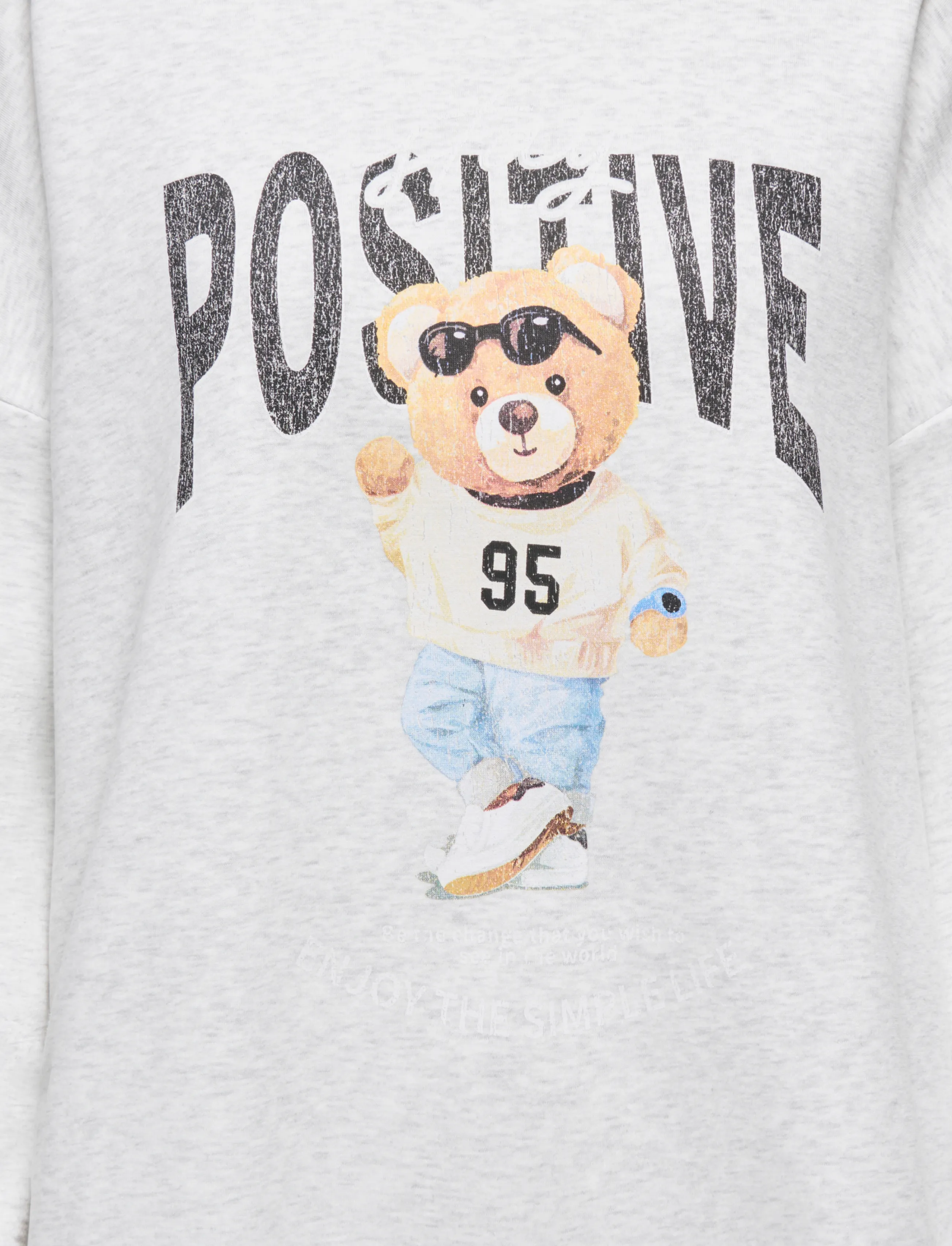 ONLY - ONLBILA L/S BEAR O-NECK SWT - igapäevane stiil - light grey melange - 2