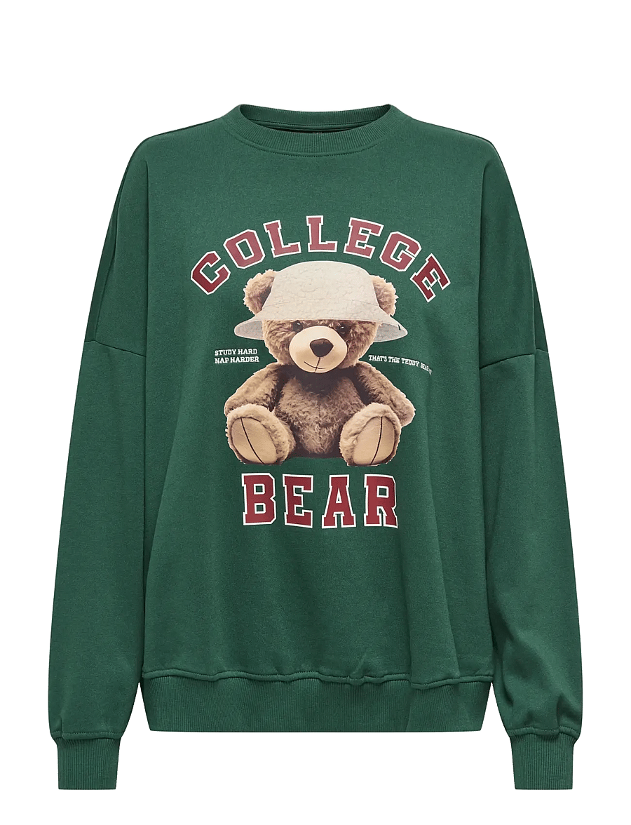 ONLY - ONLBILA L/S BEAR O-NECK SWT - hverdags stil - pineneedle - 1