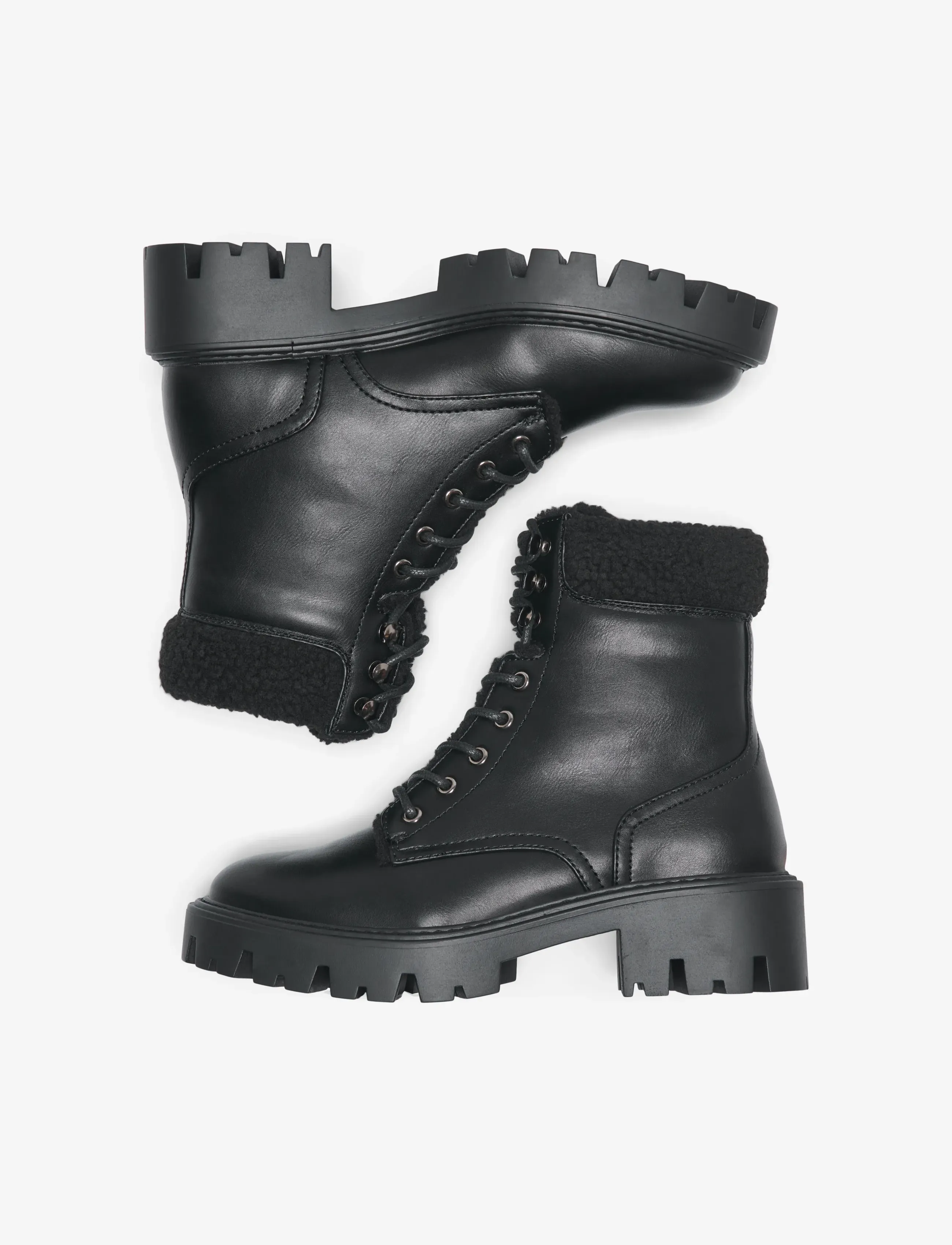ONLY - ONLBETTY-11 WARM LACE UP - geschnürte stiefel - black - 0