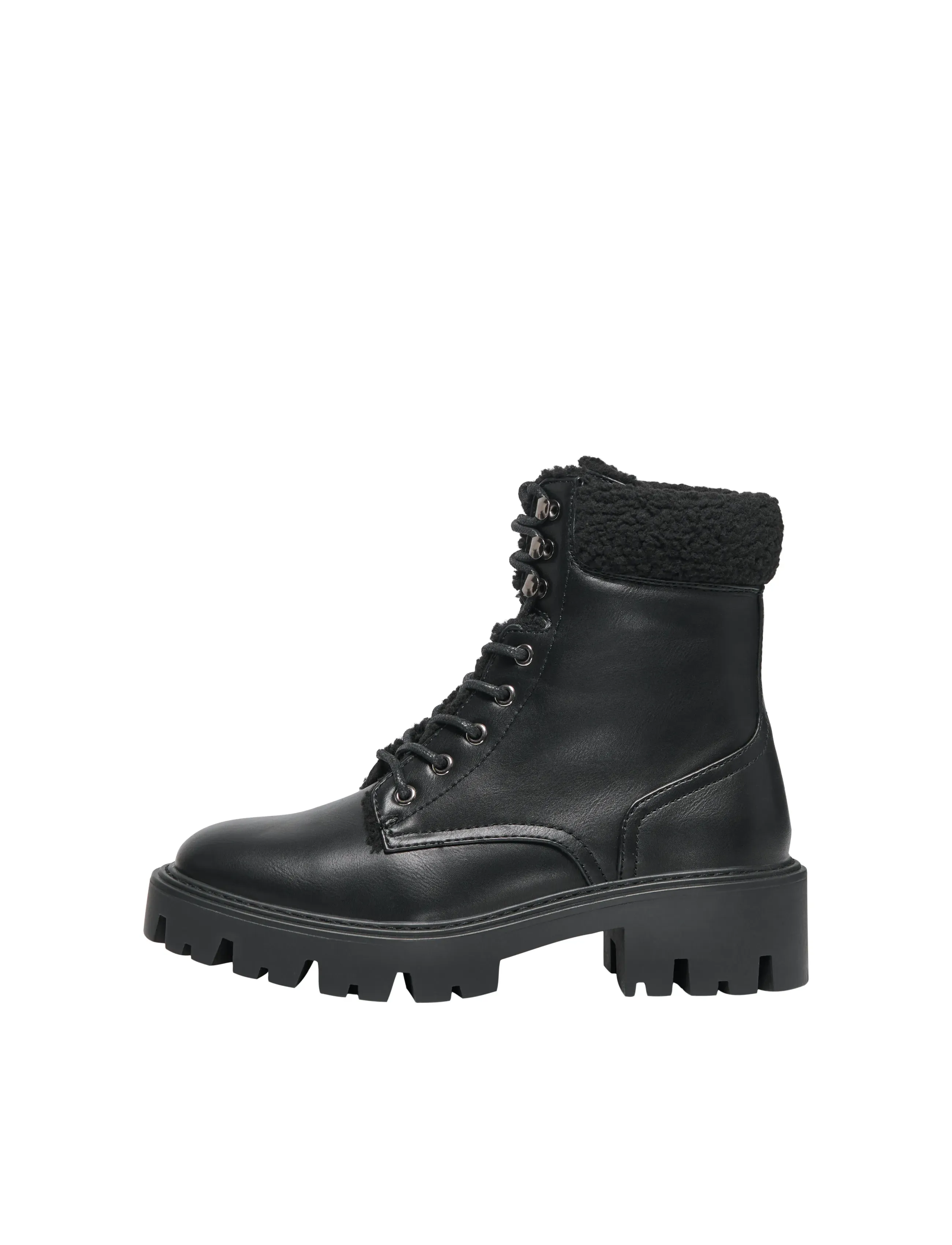 ONLY - ONLBETTY-11 WARM LACE UP - geschnürte stiefel - black - 3