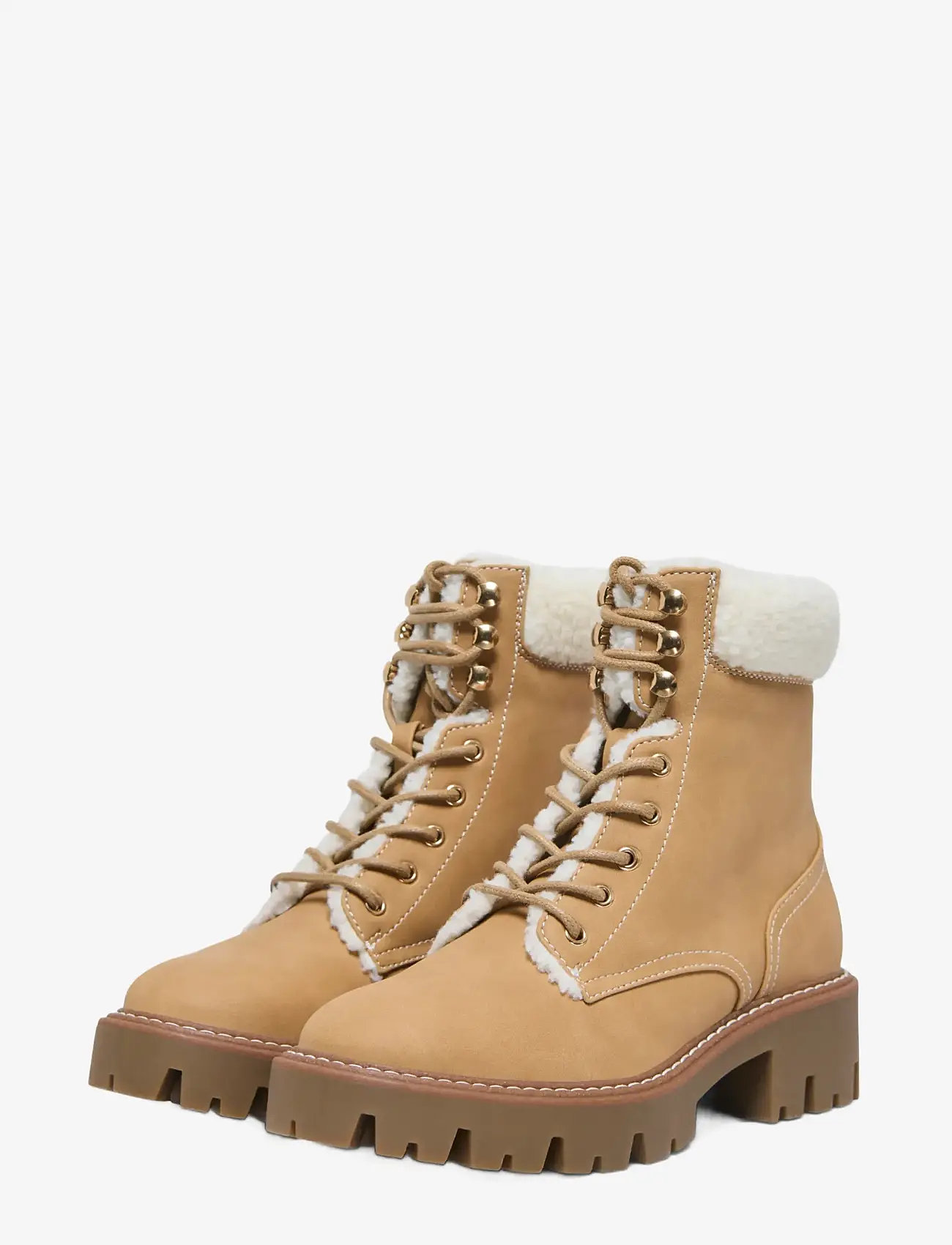 ONLY - ONLBETTY-11 WARM LACE UP - kängor - new wheat - 1