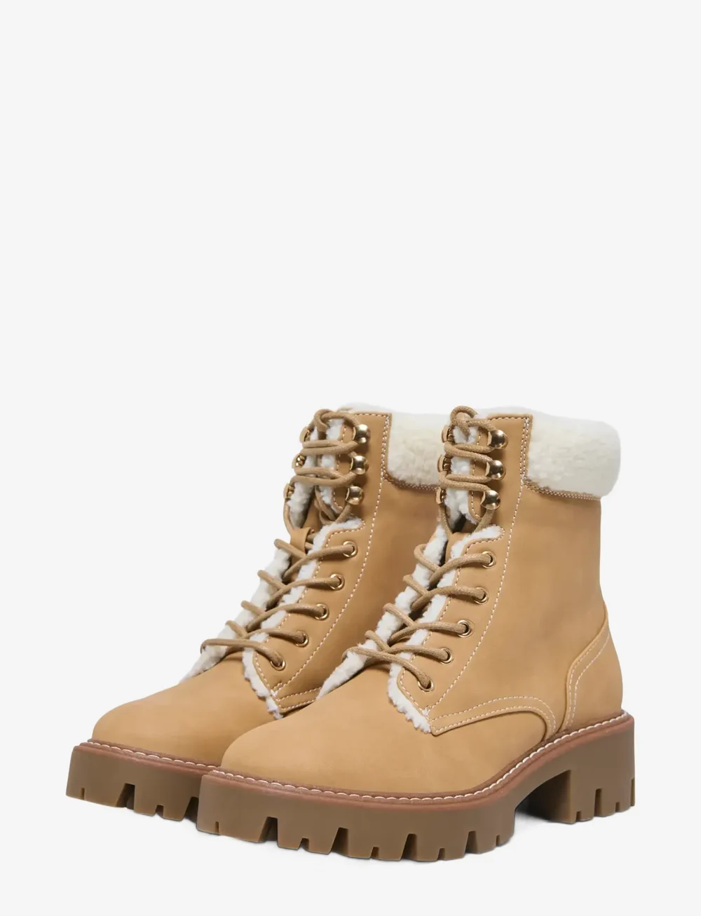 ONLY - ONLBETTY-11 WARM LACE UP - geschnürte stiefel - new wheat - 1