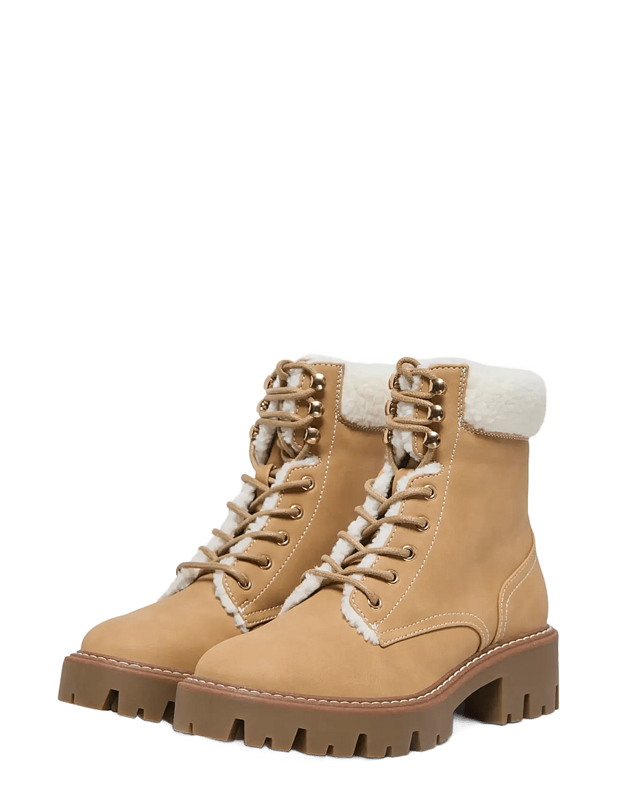 ONLY - ONLBETTY-11 WARM LACE UP - geschnürte stiefel - new wheat - 1