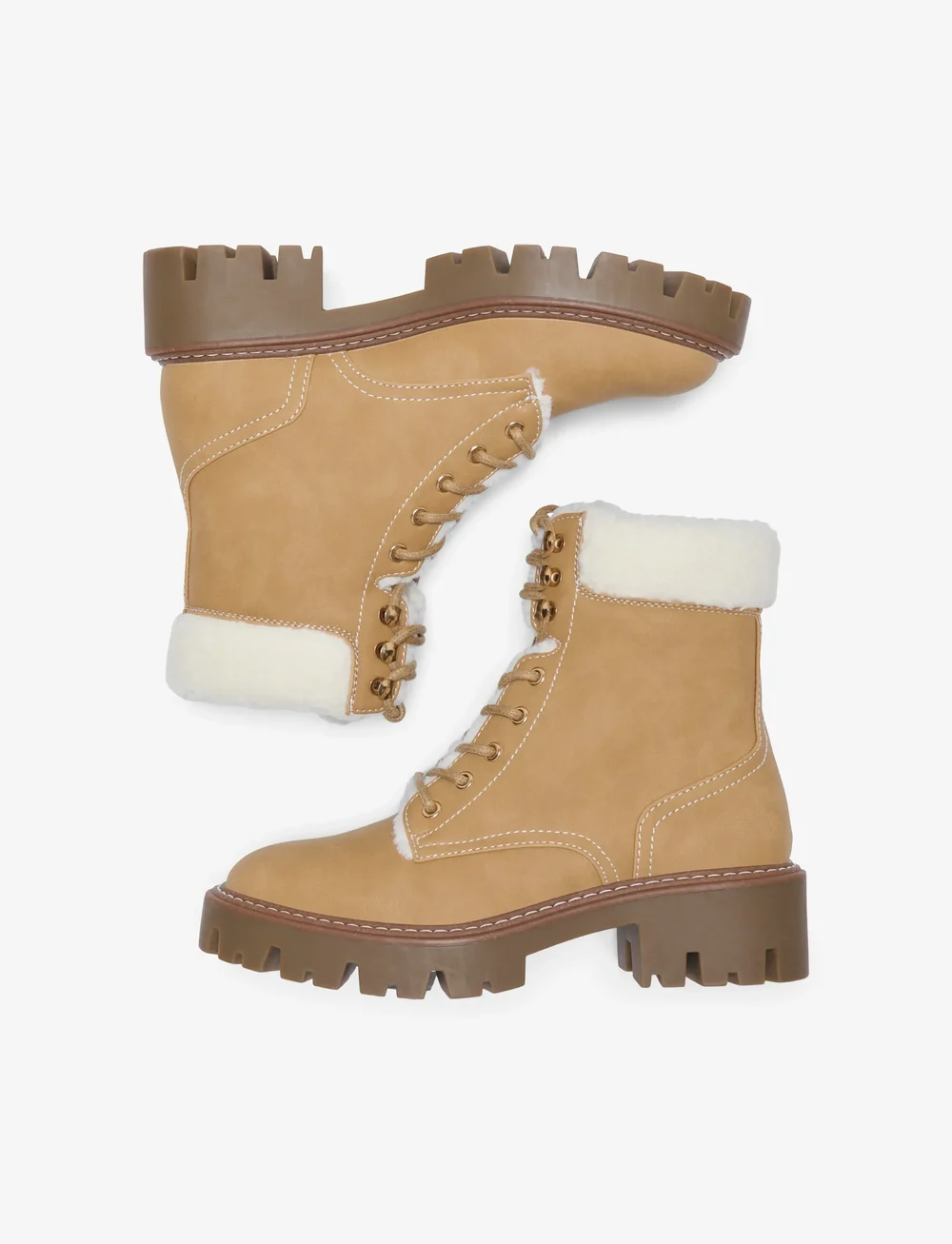 ONLY - ONLBETTY-11 WARM LACE UP - geschnürte stiefel - new wheat - 0