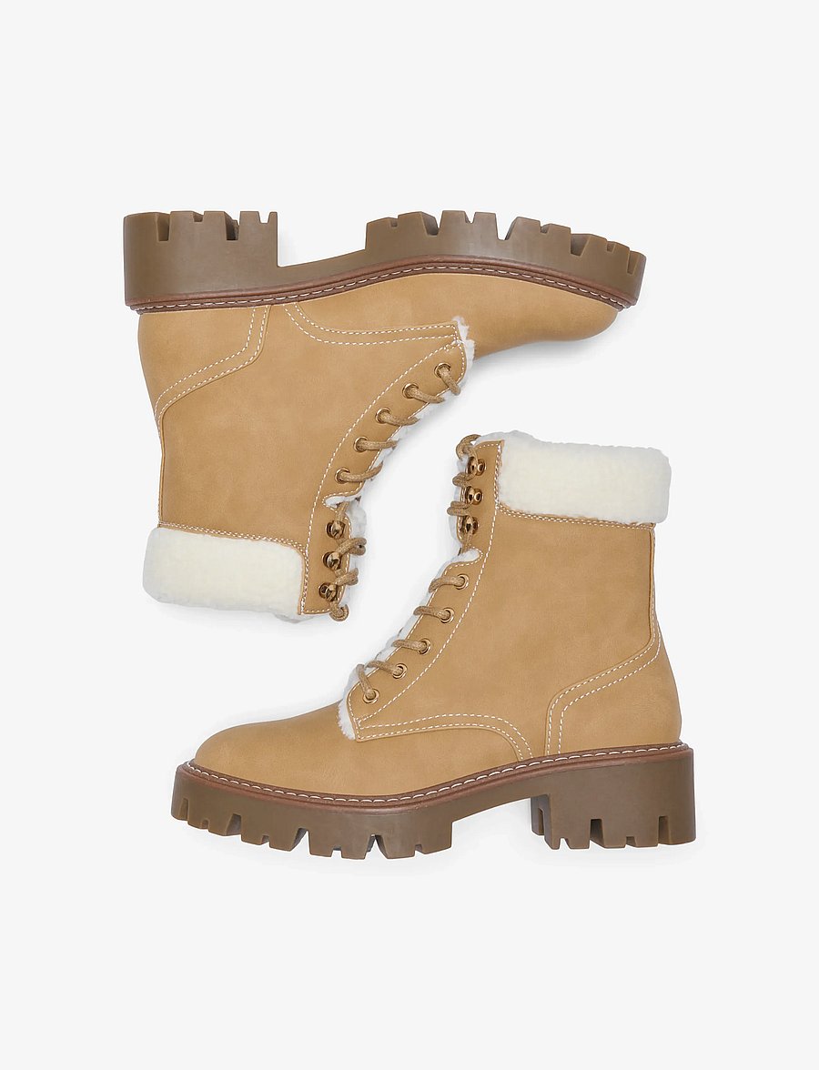 ONLY - ONLBETTY-11 WARM LACE UP - geschnürte stiefel - new wheat - 0