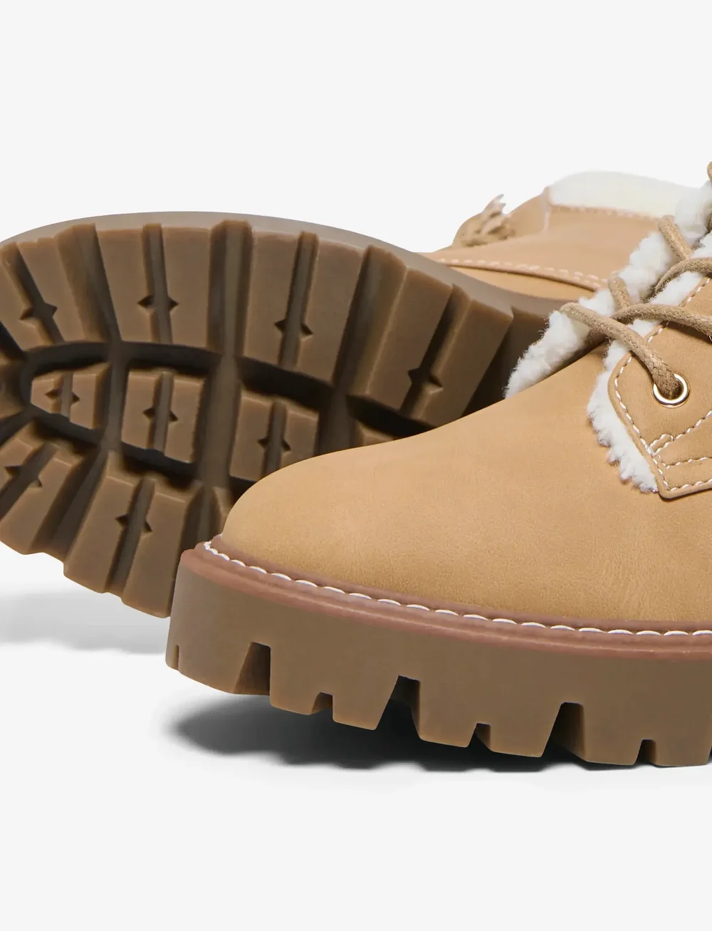 ONLY - ONLBETTY-11 WARM LACE UP - geschnürte stiefel - new wheat - 3