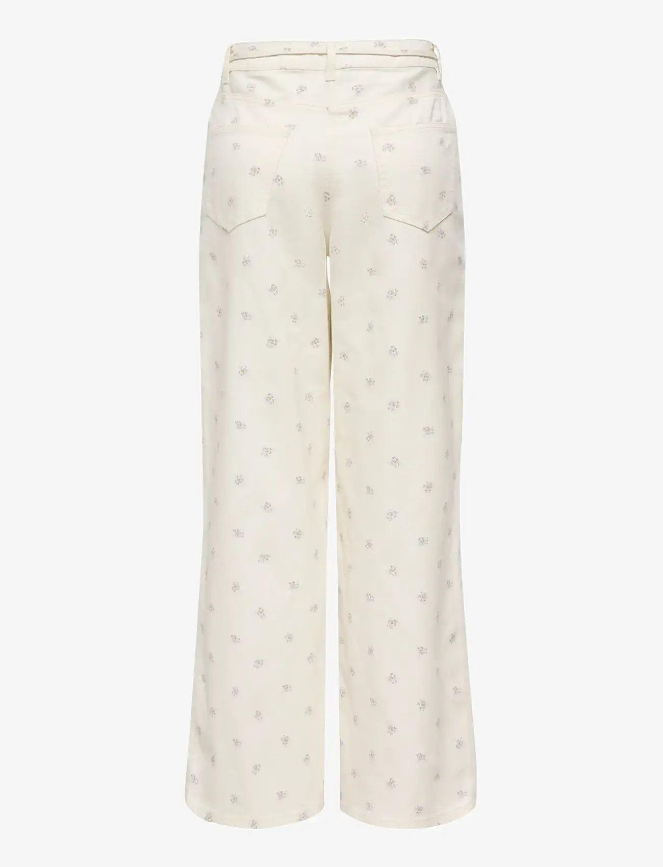 ONLY - ONLNAOMI AOP PANTS OTW - straight leg trousers - egret - 1