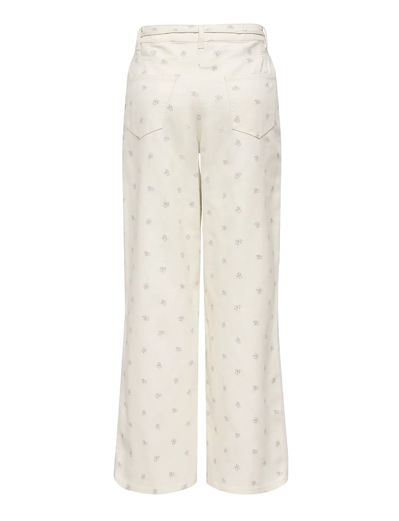 ONLY - ONLNAOMI AOP PANTS OTW - straight leg hosen - egret - 1