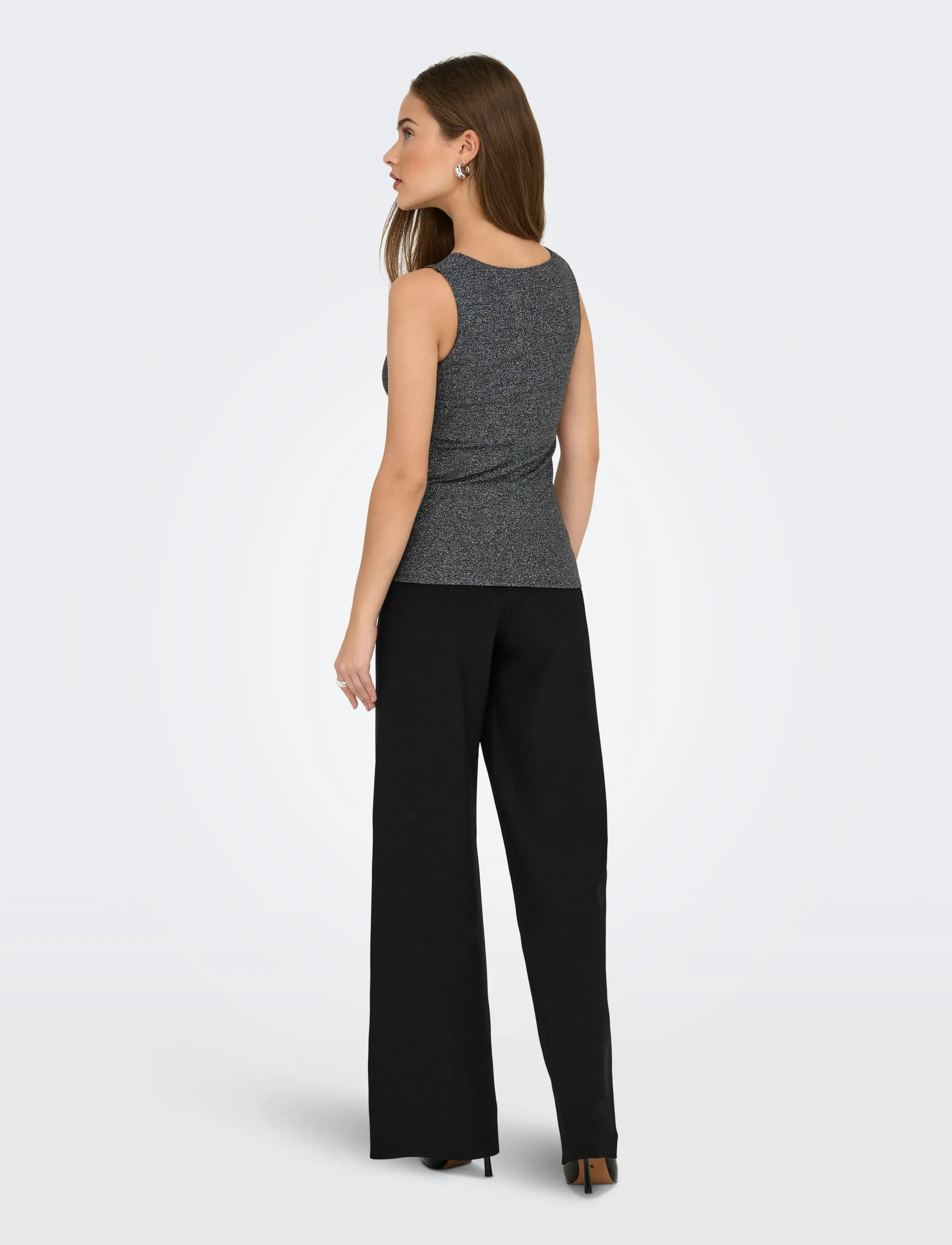 ONLY - ONLEA GLITTER S/L 2-WAYS TOP JRS NOOS - hauts sans manches - black - 3