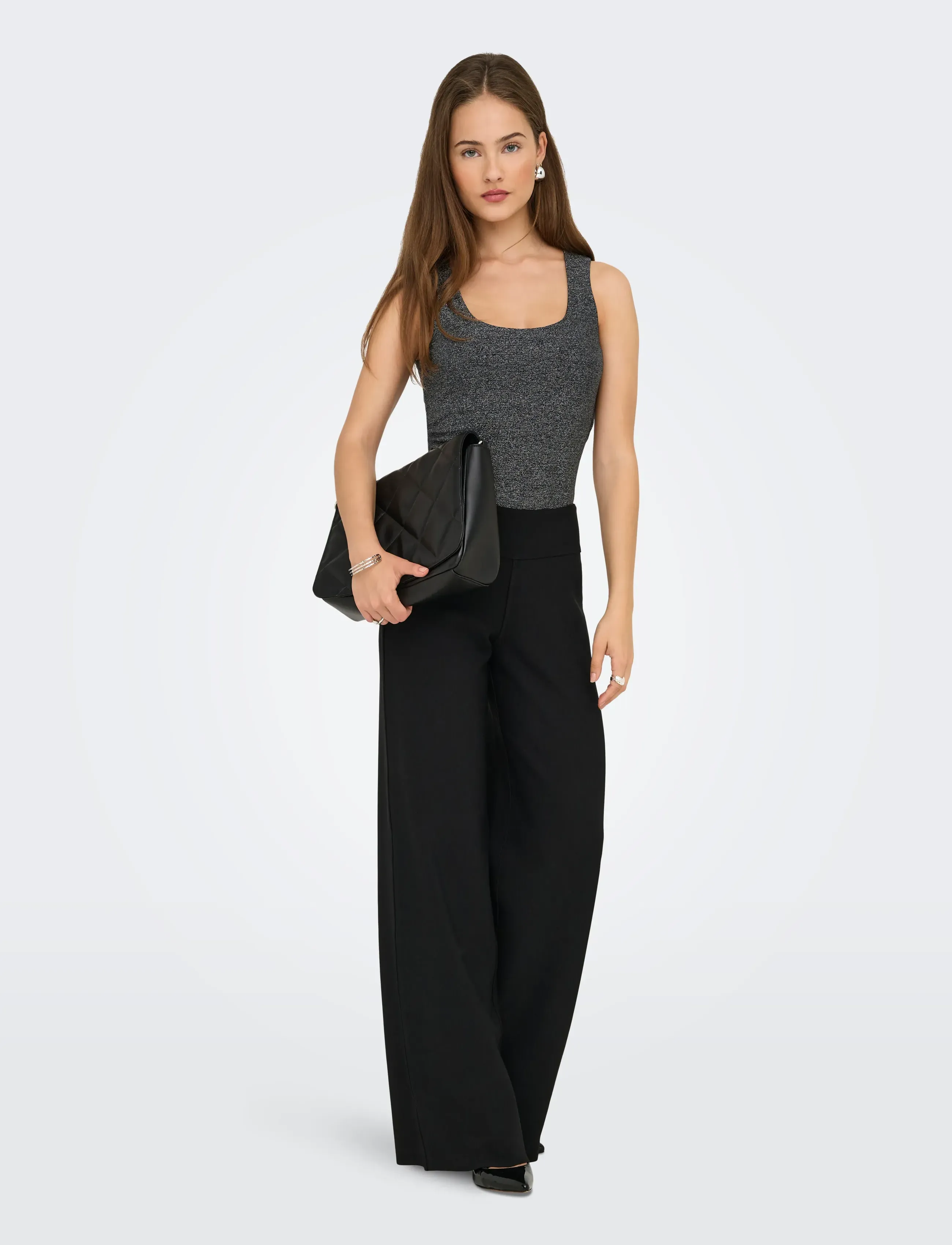 ONLY - ONLEA GLITTER S/L 2-WAYS TOP JRS NOOS - hauts sans manches - black - 5
