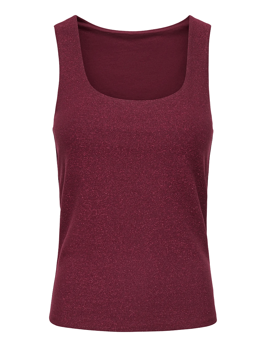 ONLY - ONLEA GLITTER S/L 2-WAYS TOP JRS NOOS - Ärmellose tops - chocolate truffle - 1