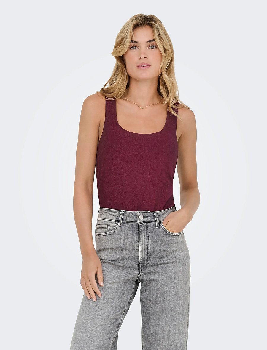 ONLY - ONLEA GLITTER S/L 2-WAYS TOP JRS NOOS - Ärmellose tops - chocolate truffle - 0