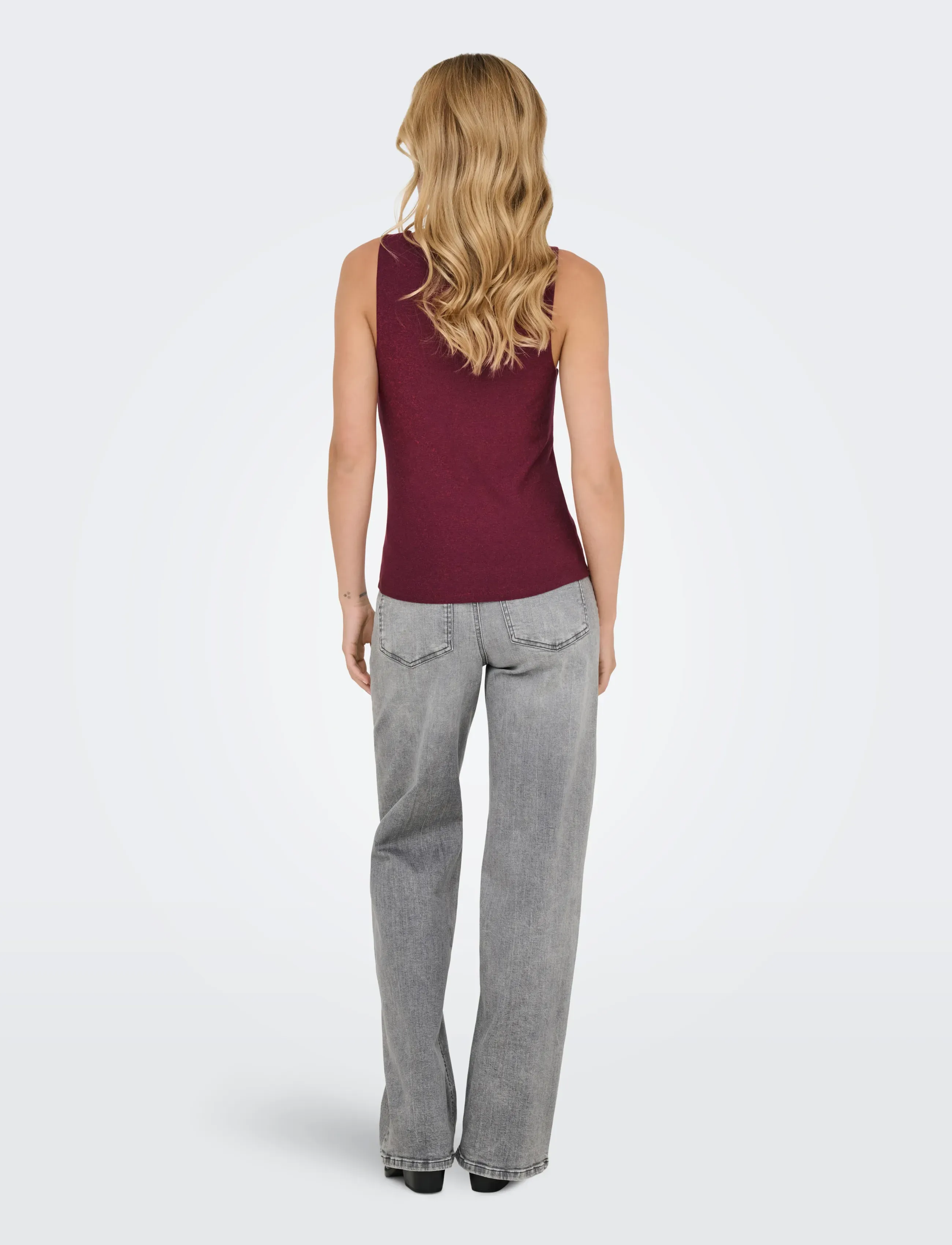 ONLY - ONLEA GLITTER S/L 2-WAYS TOP JRS NOOS - sleeveless tops - chocolate truffle - 3