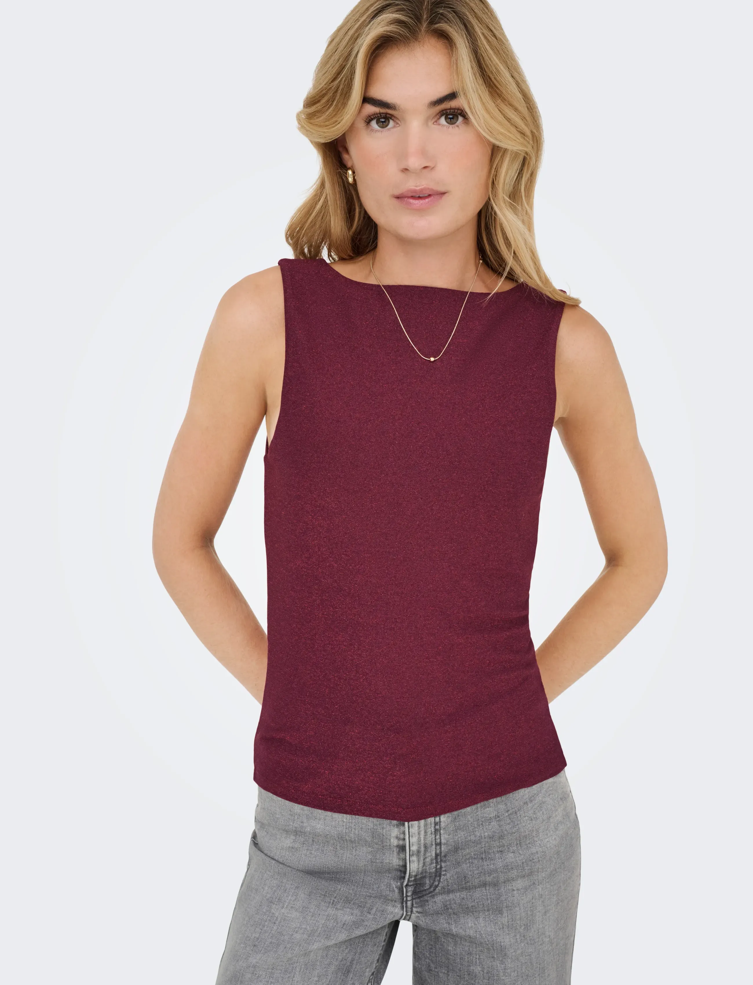 ONLY Onlea Glitter S/L 2-Ways Top Jrs Noos linnen dam – bild 5
