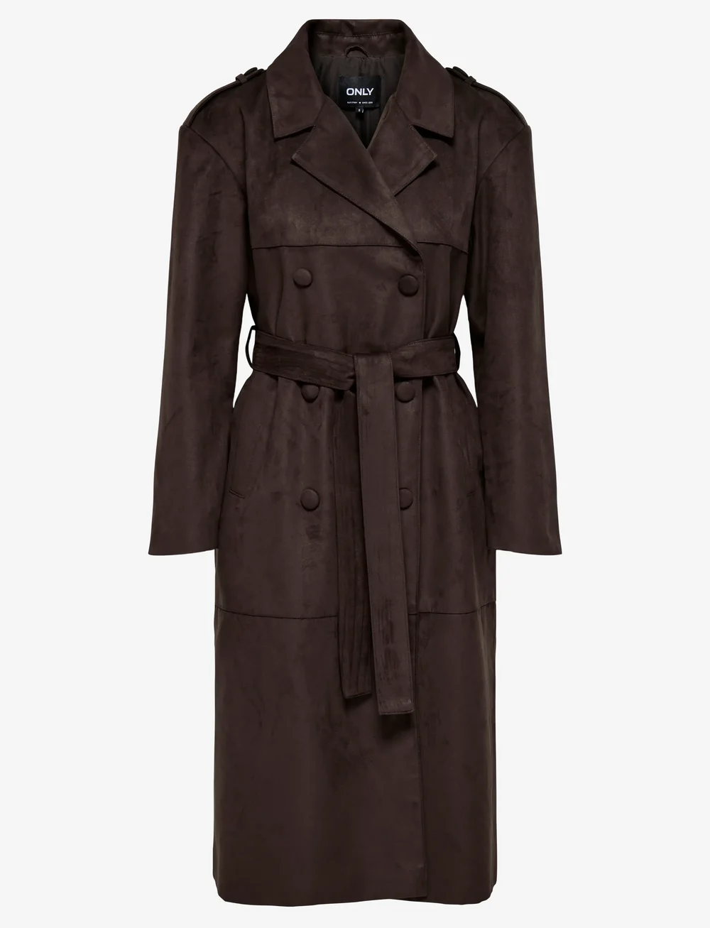 ONLY - ONLBINE LIFE FAUX SUEDE TRENCHCOAT OTW - trenchcoats - mole - 0