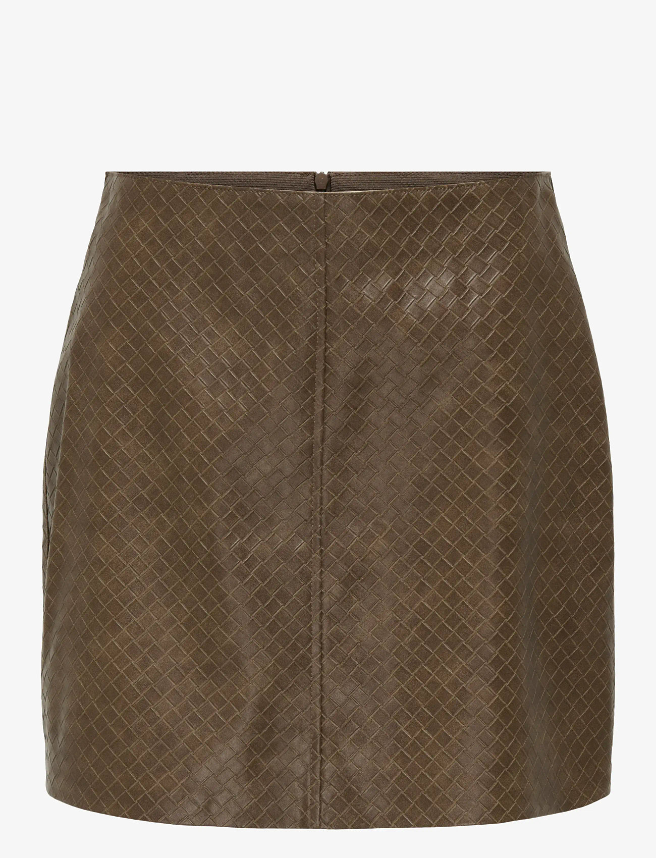 ONLY - ONLSAKU BRAID FAUX LEATHER SKIRT OTW - kurze röcke - carafe - 0