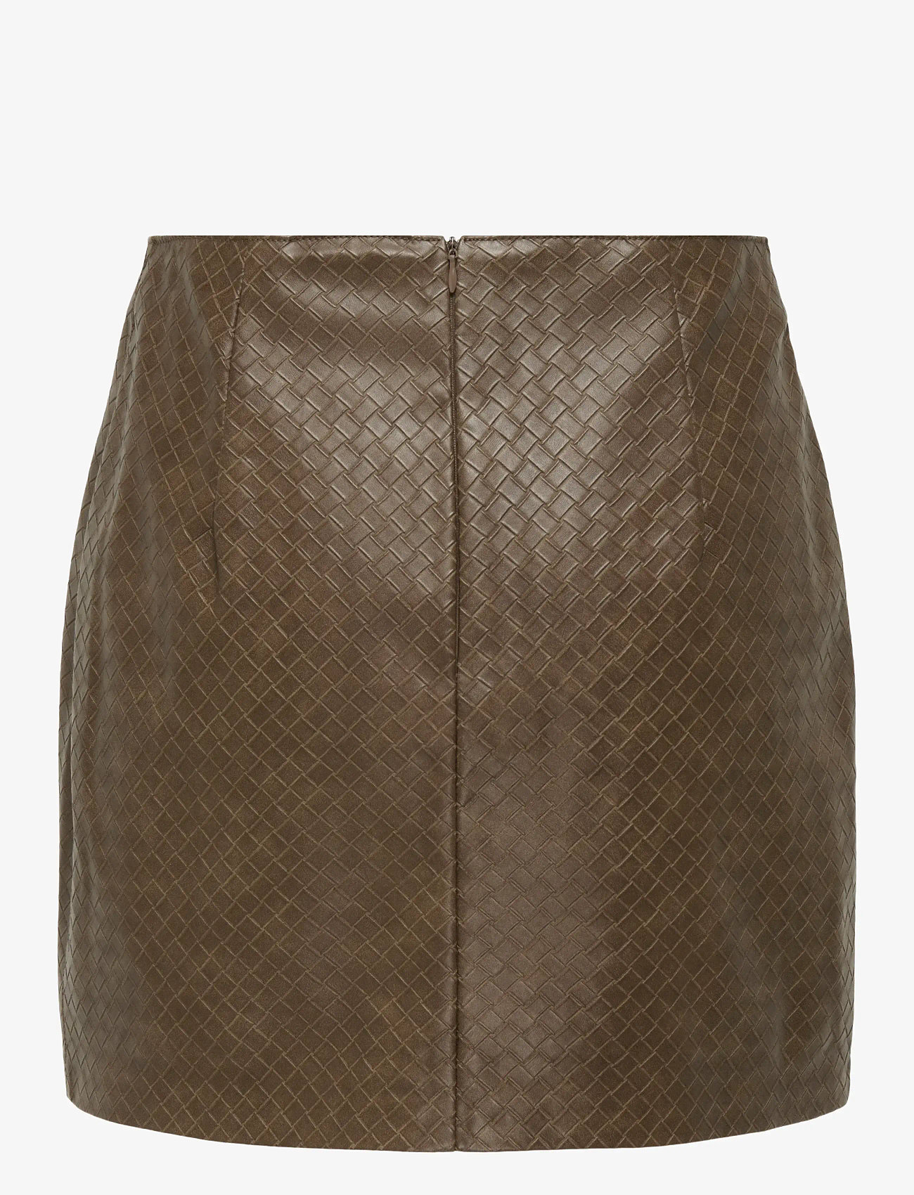 ONLY - ONLSAKU BRAID FAUX LEATHER SKIRT OTW - kurze röcke - carafe - 1