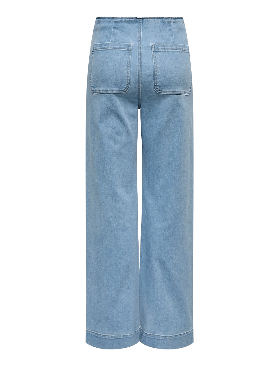 ONLY - ONLMADELINE HW WD POCKET DNM GUA221 NOOS - brede jeans - light blue denim - 2