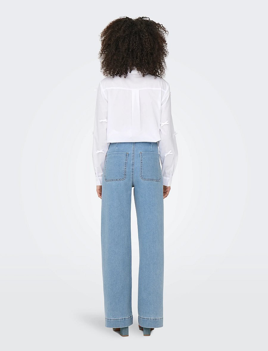 ONLY - ONLMADELINE HW WD POCKET DNM GUA221 NOOS - brede jeans - light blue denim - 3