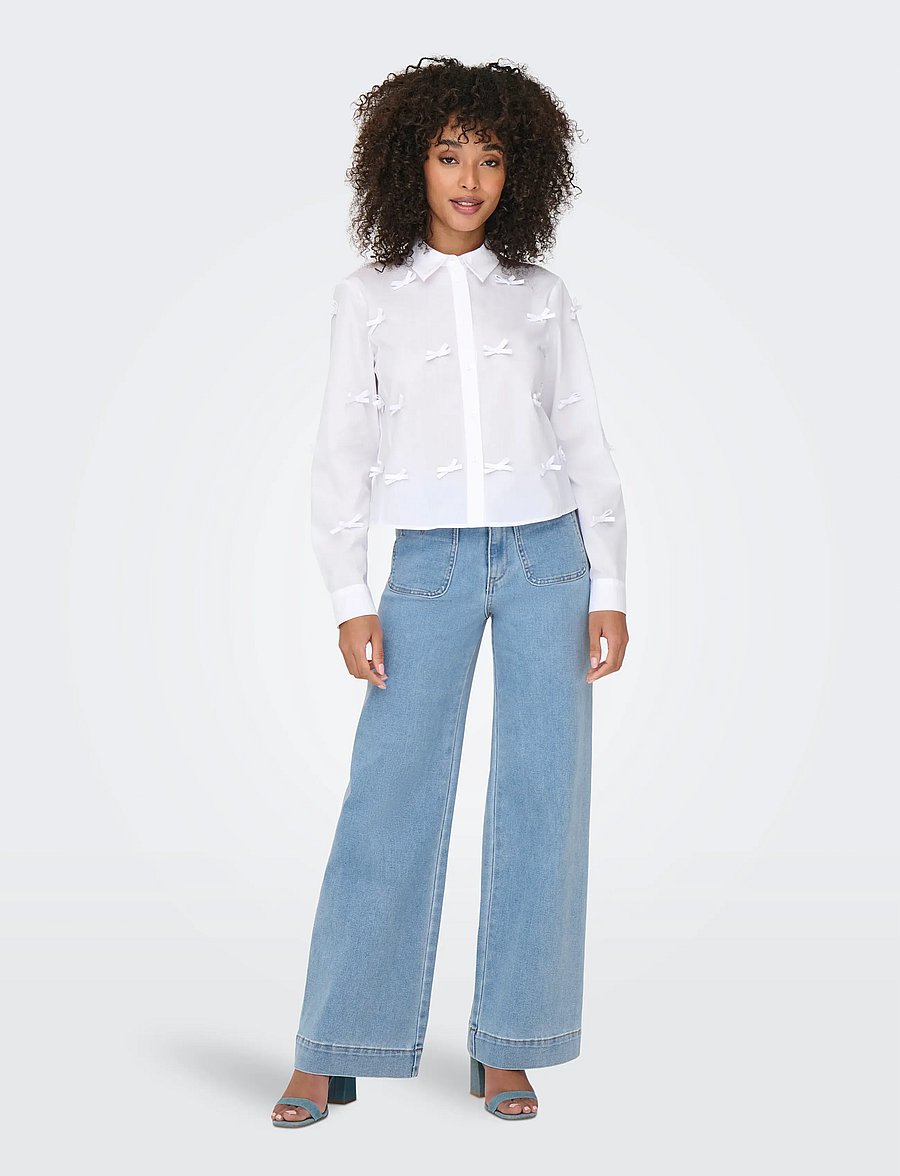 ONLY - ONLMADELINE HW WD POCKET DNM GUA221 NOOS - brede jeans - light blue denim - 4
