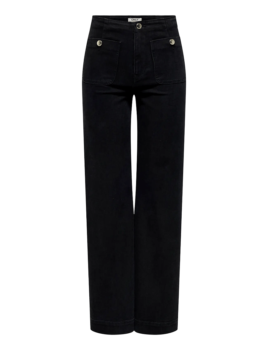 ONLY - ONLMADELINE HW WD POCKET DNM GUA554 NOOS - black denim - 1