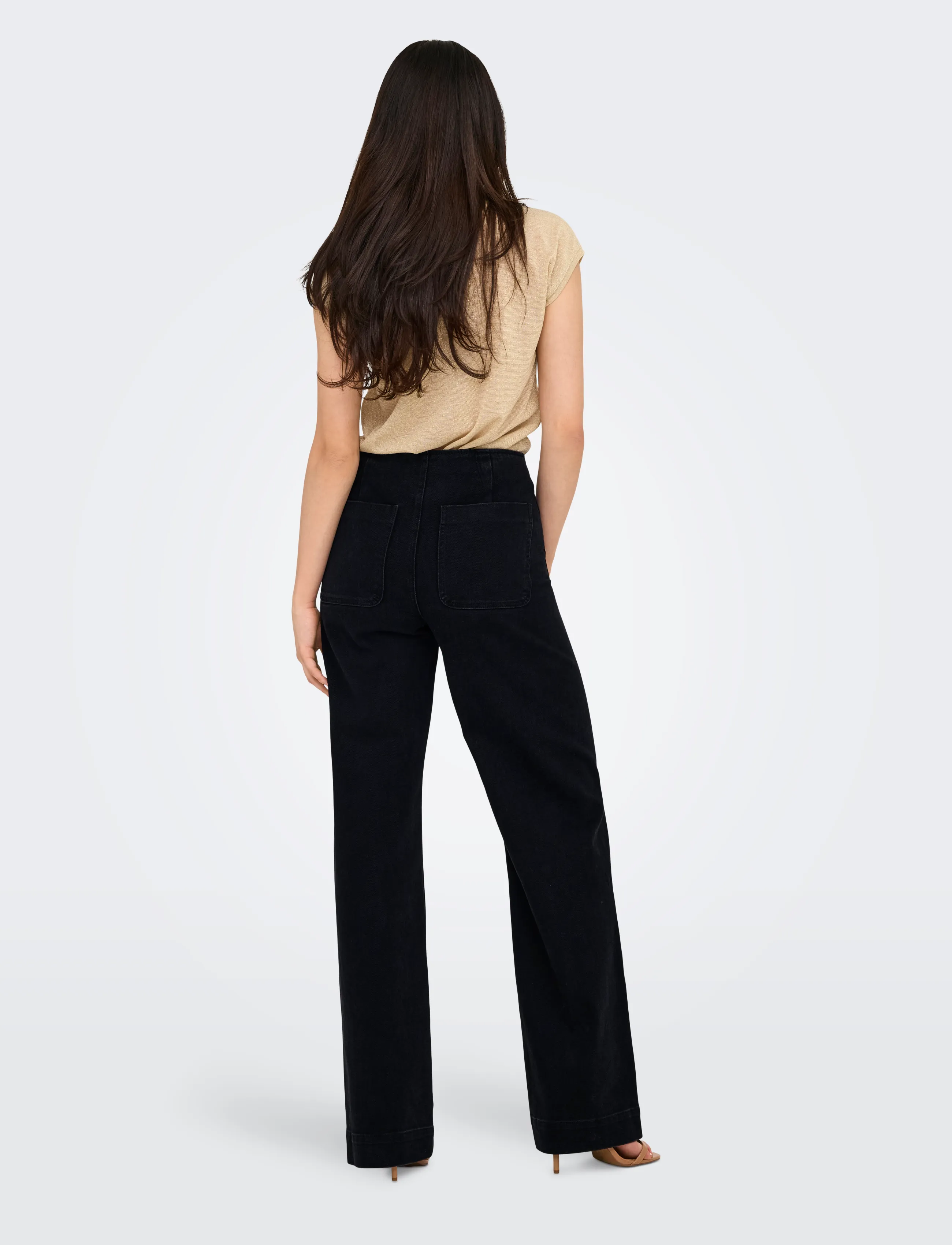 ONLY - ONLMADELINE HW WD POCKET DNM GUA554 NOOS - black denim - 3