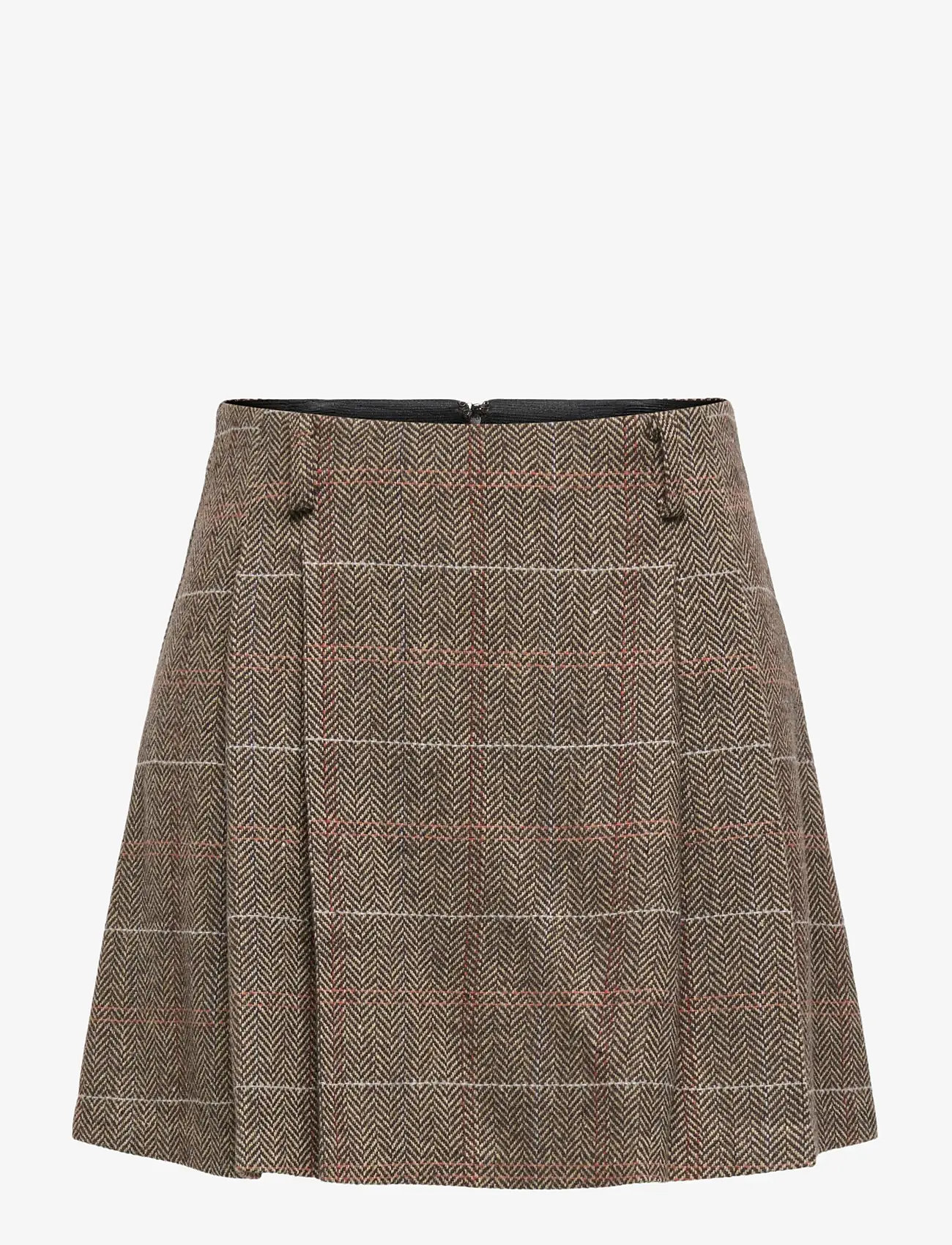 ONLY - ONLRICCA LIFE CHECK MW SKIRT OTW - plisserede nederdele - seal brown - 1