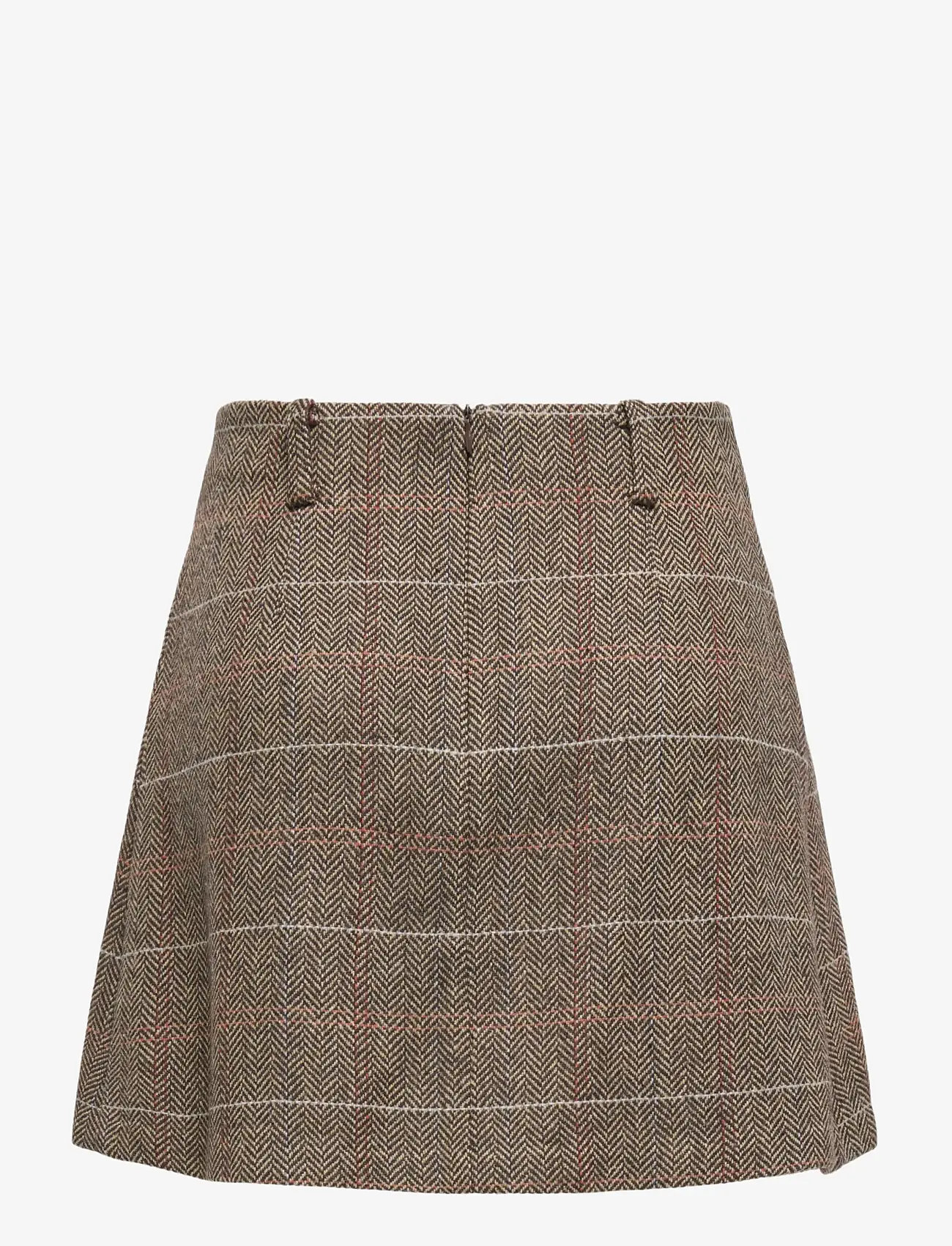 ONLY - ONLRICCA LIFE CHECK MW SKIRT OTW - plisserede nederdele - seal brown - 2