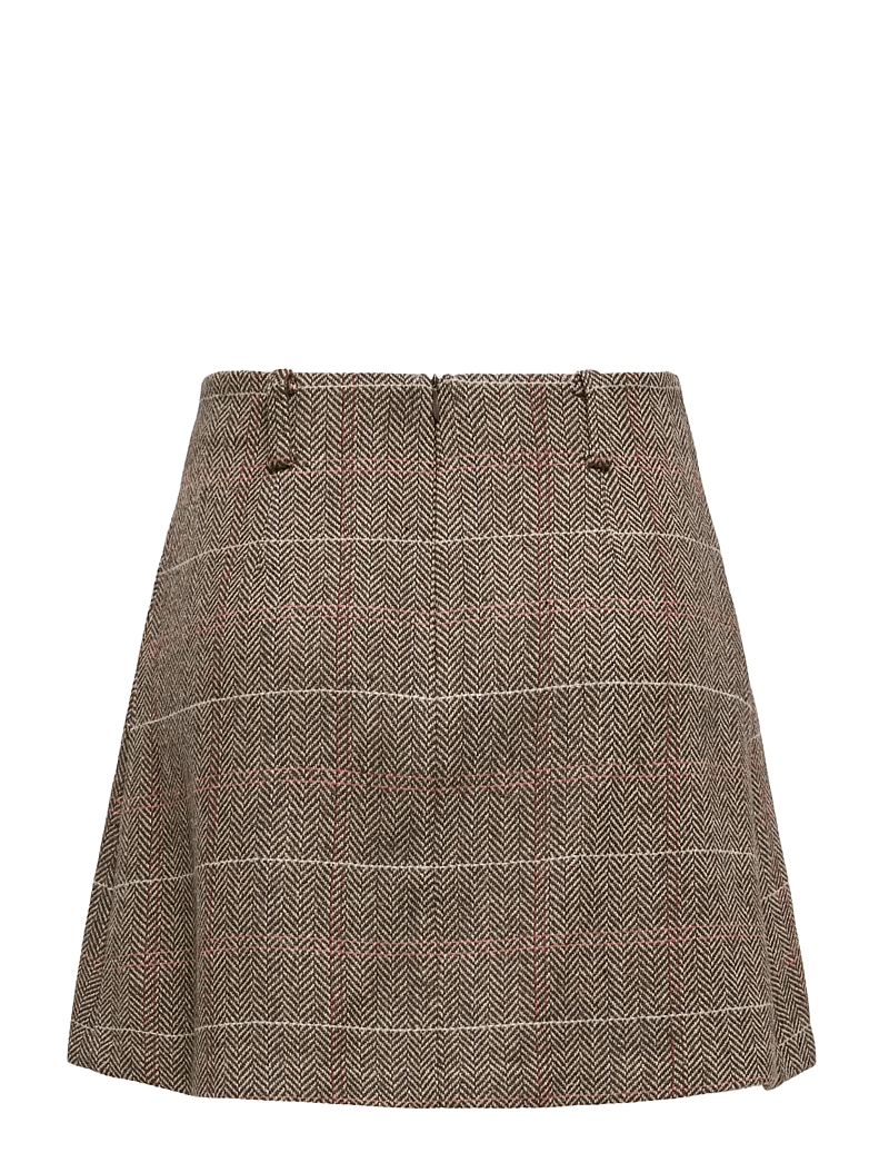 ONLY - ONLRICCA LIFE CHECK MW SKIRT OTW - plisserede nederdele - seal brown - 2