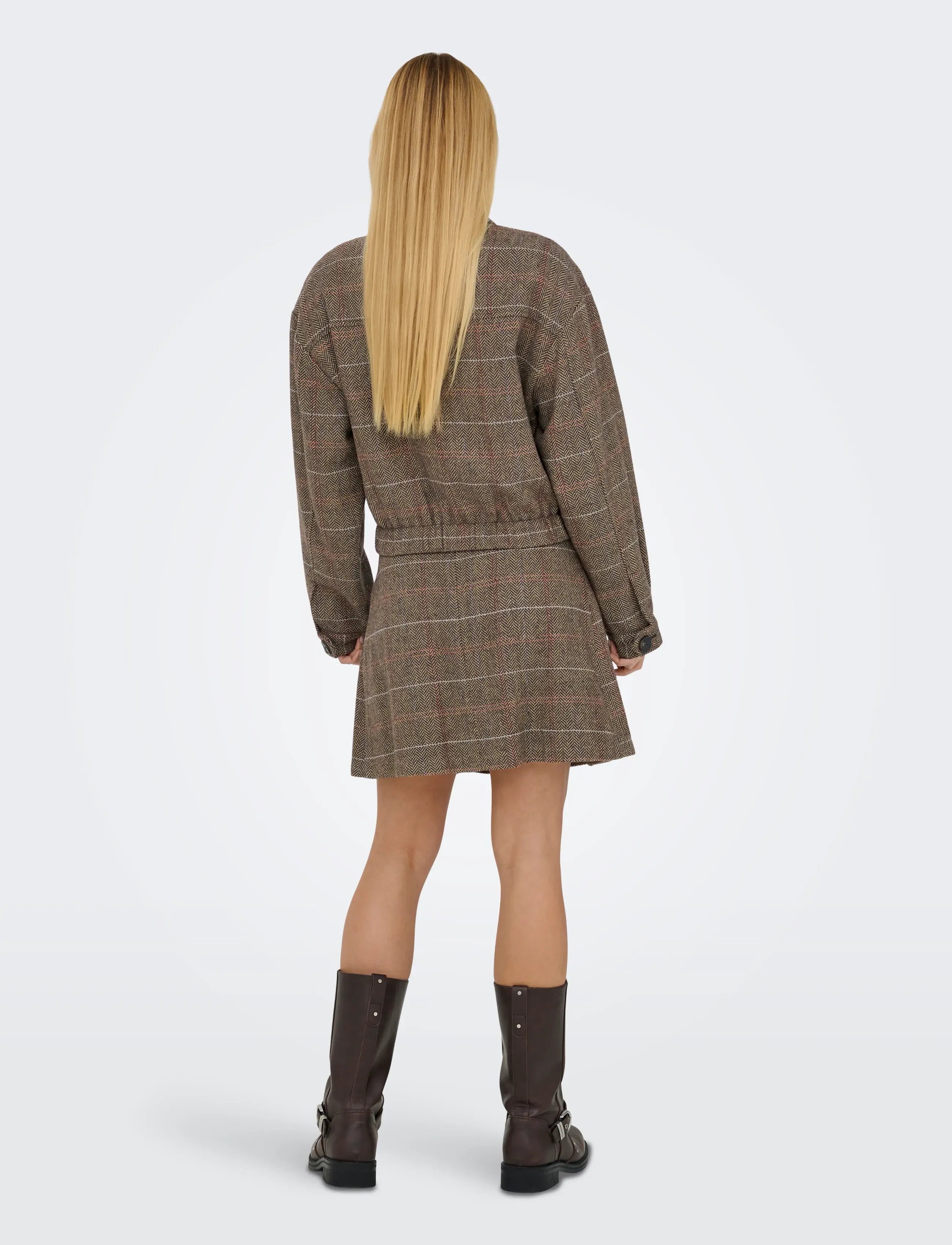 ONLY - ONLRICCA LIFE CHECK MW SKIRT OTW - seal brown - 3